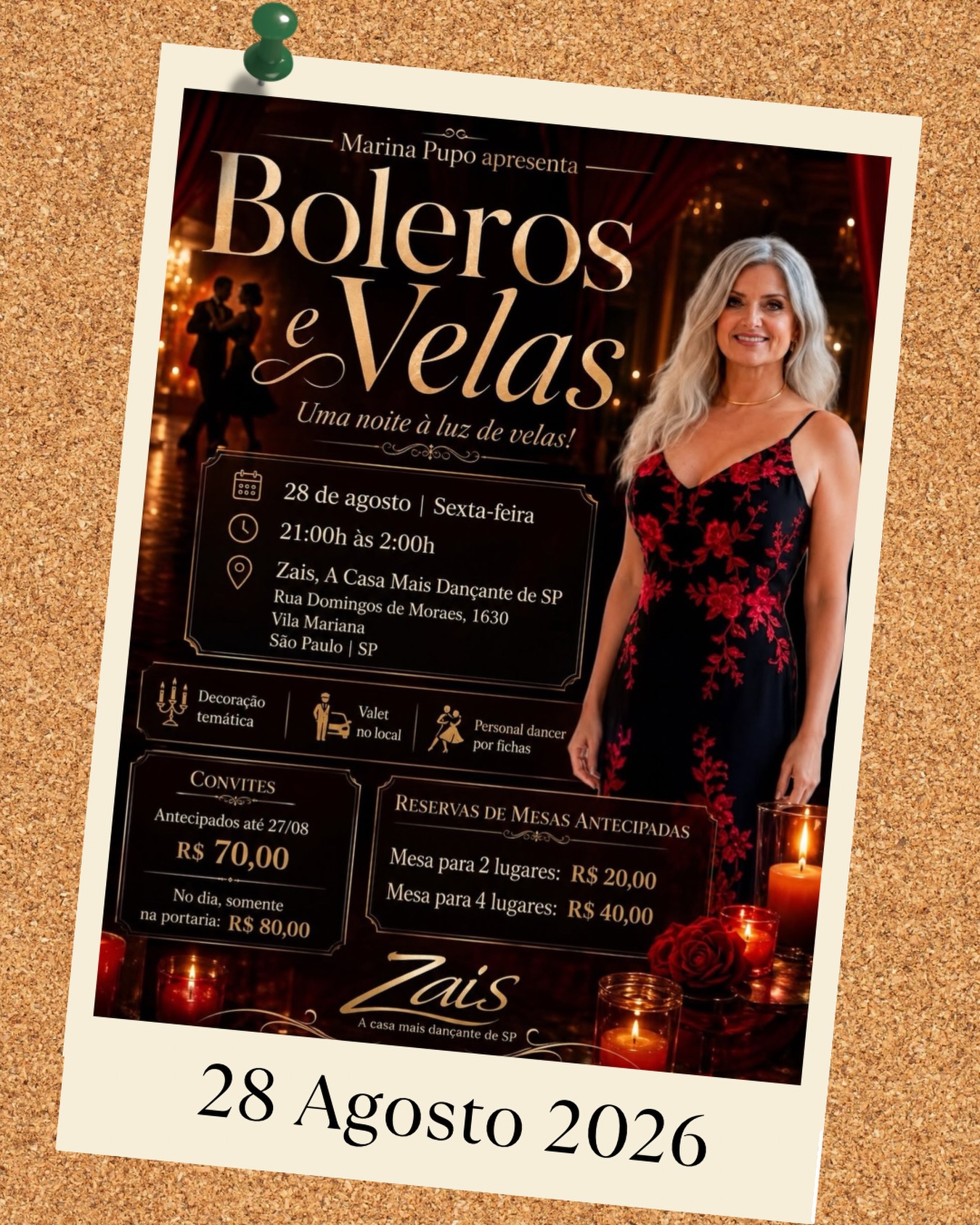 BOLEROS E VELAS — Zais - A casa mais dançante de São Paulo, Vila Mariana, São Paulo