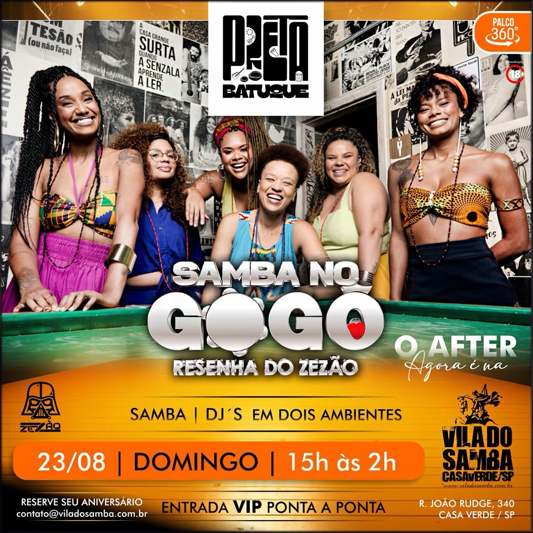 Domingo VIP com Preta Batuque e Samba no Gogó — Vila do Samba, Casa Verde, São Paulo