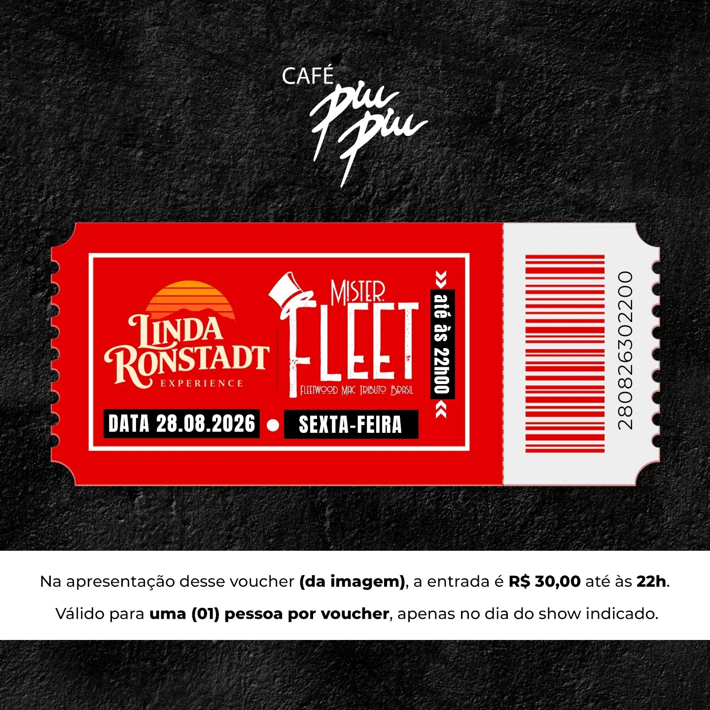 Noite Linda Ronstadt Experience e Mister Fleet Brasil — Café Piu Piu, Bela Vista, São Paulo