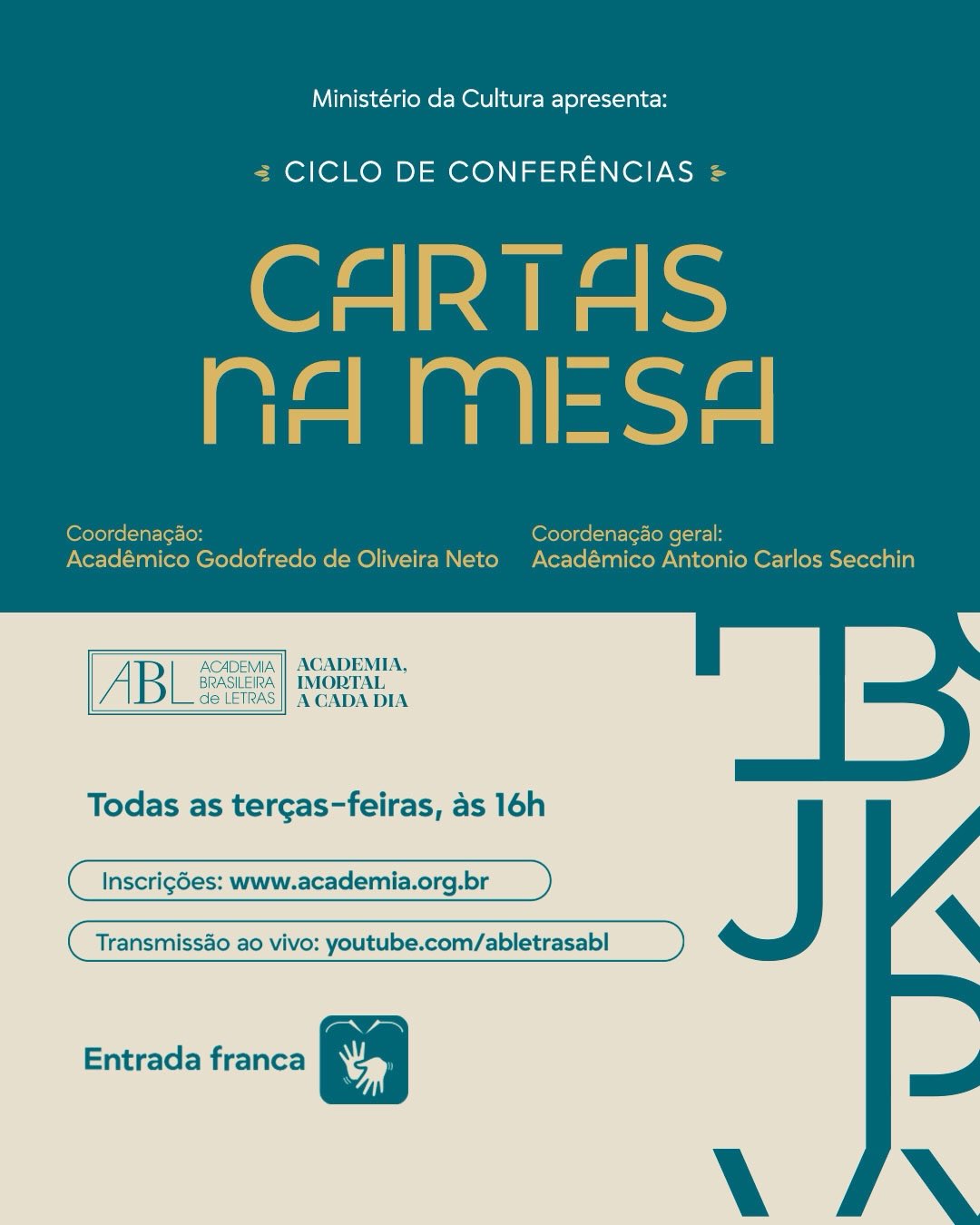 Ciclo de Conferências Cartas na Mesa: Clarice Lispector em correspondência, com Evando Nascimento — Academia Brasileira de Letras (ABL), Rio de Janeiro