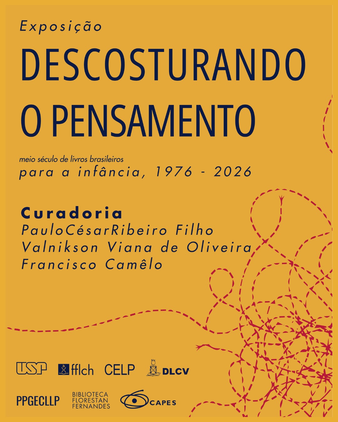 Exposição Descosturando o pensamento: meio século de livros brasileiros para a infância, 1976–2026 — Biblioteca da FFLCH-USP, Butantã, São Paulo