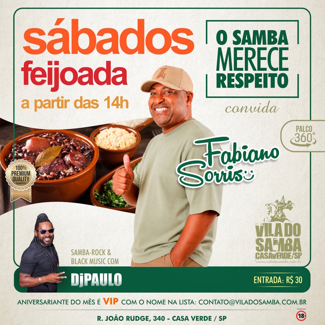 Feijoada com Samba — Vila do Samba, Casa Verde, São Paulo