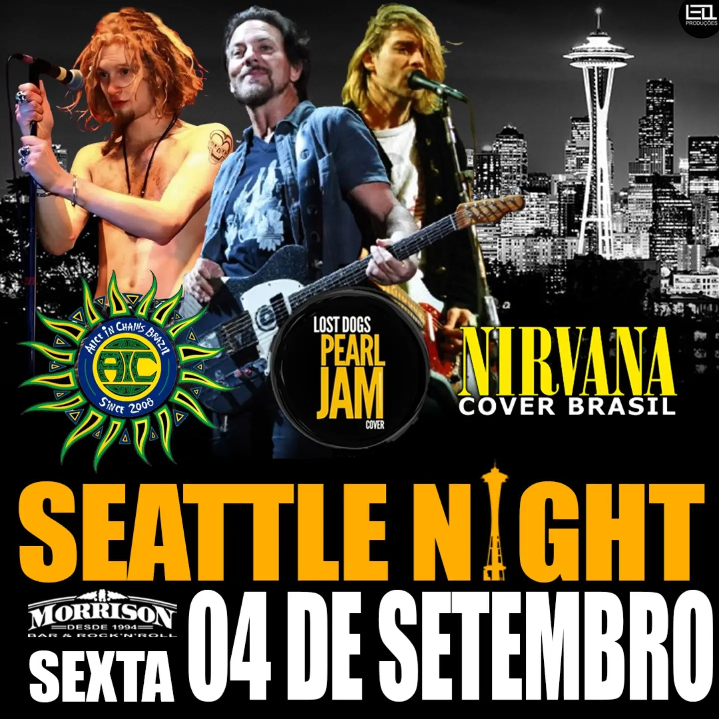 Seattle Night: Alice in Chains Cover Brasil, Lost Dogs Pearl Jam Cover e Nirvana Cover Brasil — Morrison Rock Bar, Pinheiros, São Paulo