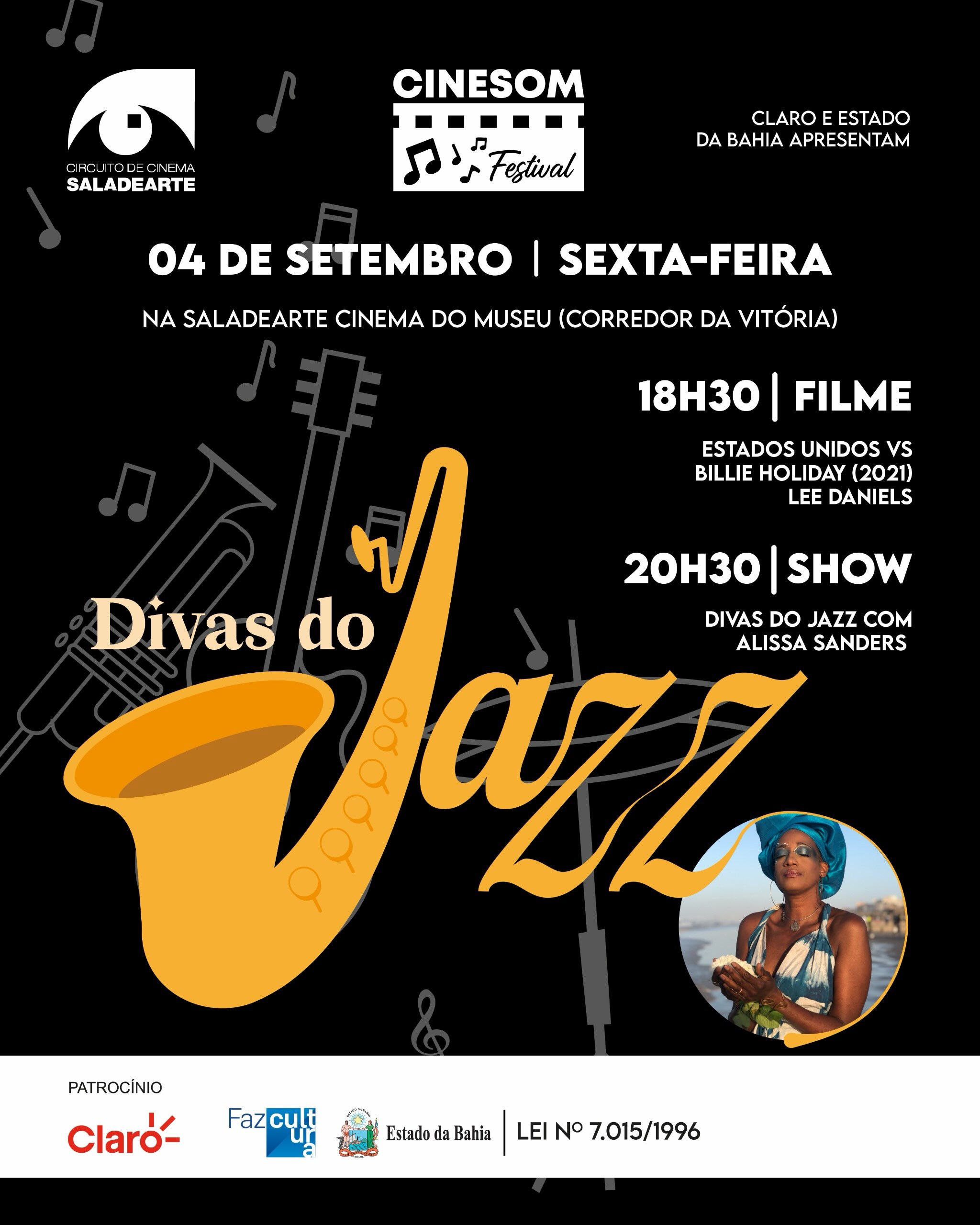 CineSom Divas do Jazz - Estados Unidos vs. Billie Holiday — Saladearte - Cine Paseo, Itaigara (Shopping Paseo), Salvador
