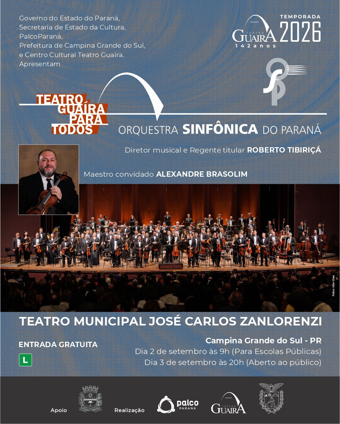 Concerto da Orquestra Sinfônica do Paraná em Campina Grande do Sul — Teatro Guaíra, Centro, Curitiba