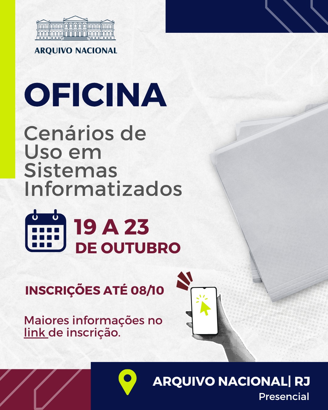 Oficina Cenários de Uso em Sistemas Informatizados — Arquivo Nacional, Centro, Rio de Janeiro