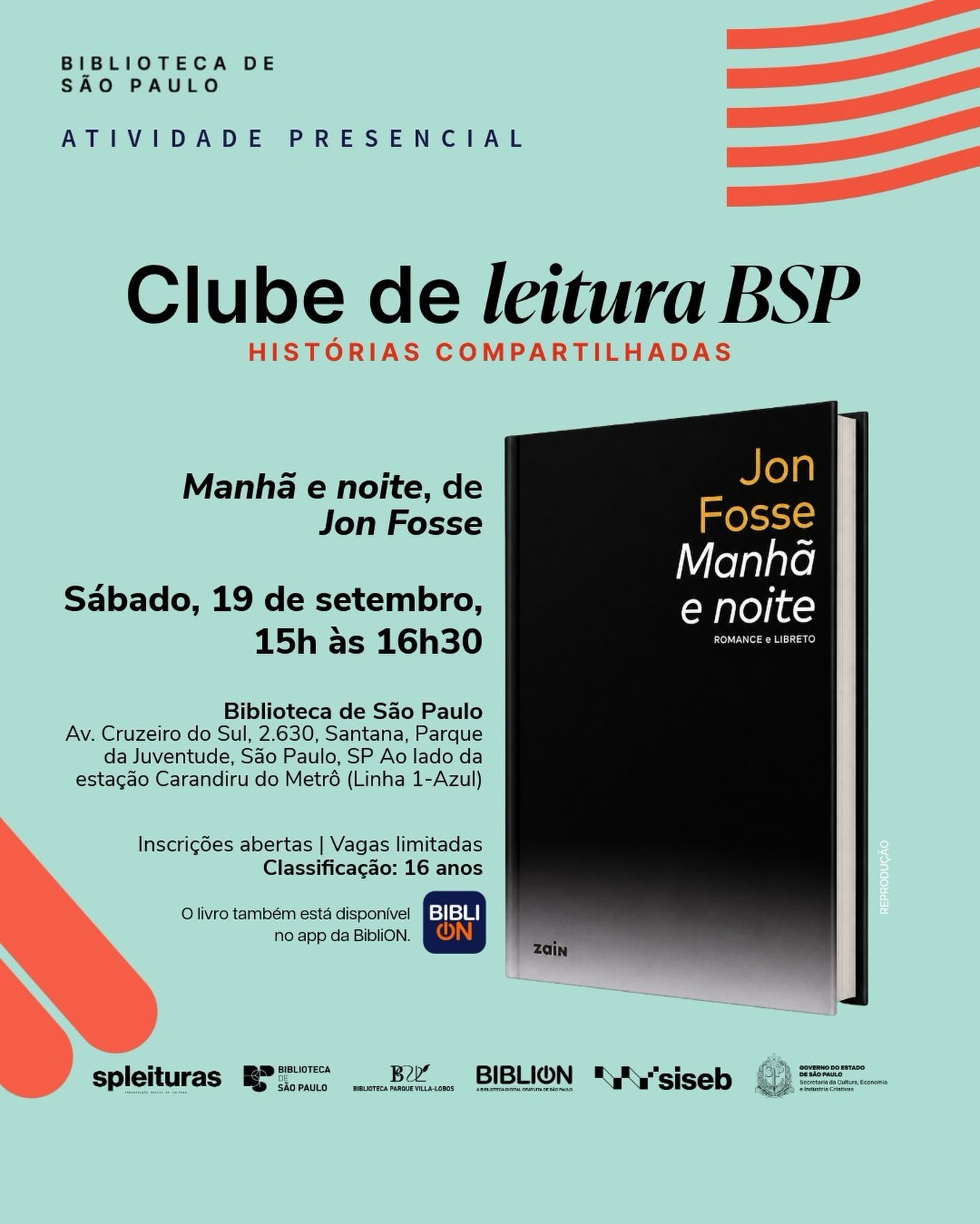 Clube de Leitura: Manhã e noite