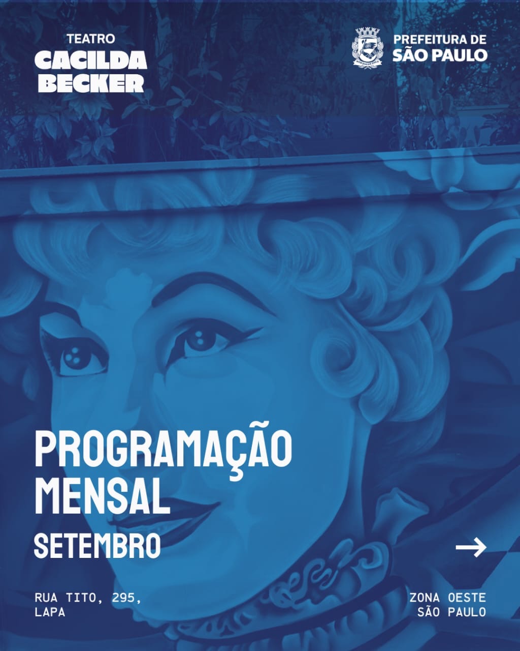 Programação de Setembro no Teatro Cacilda Becker