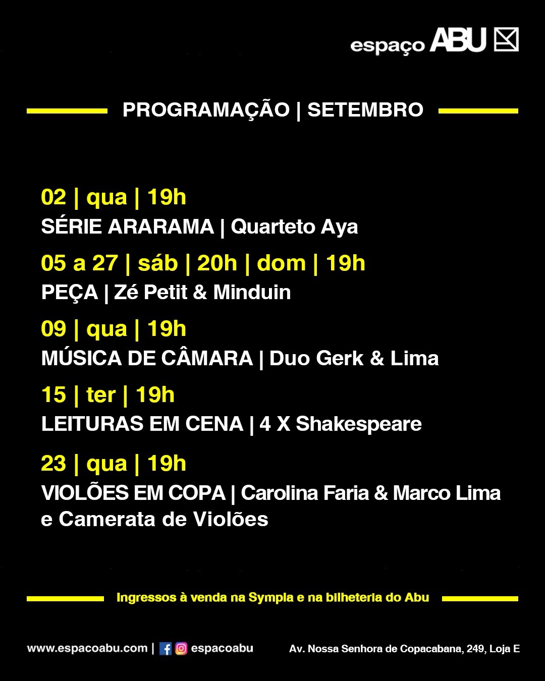 VIOLÕES EM COPA | Carolina Faria & Marco Lima e Camerata de Violões — Espaço Abu, Rio de Janeiro