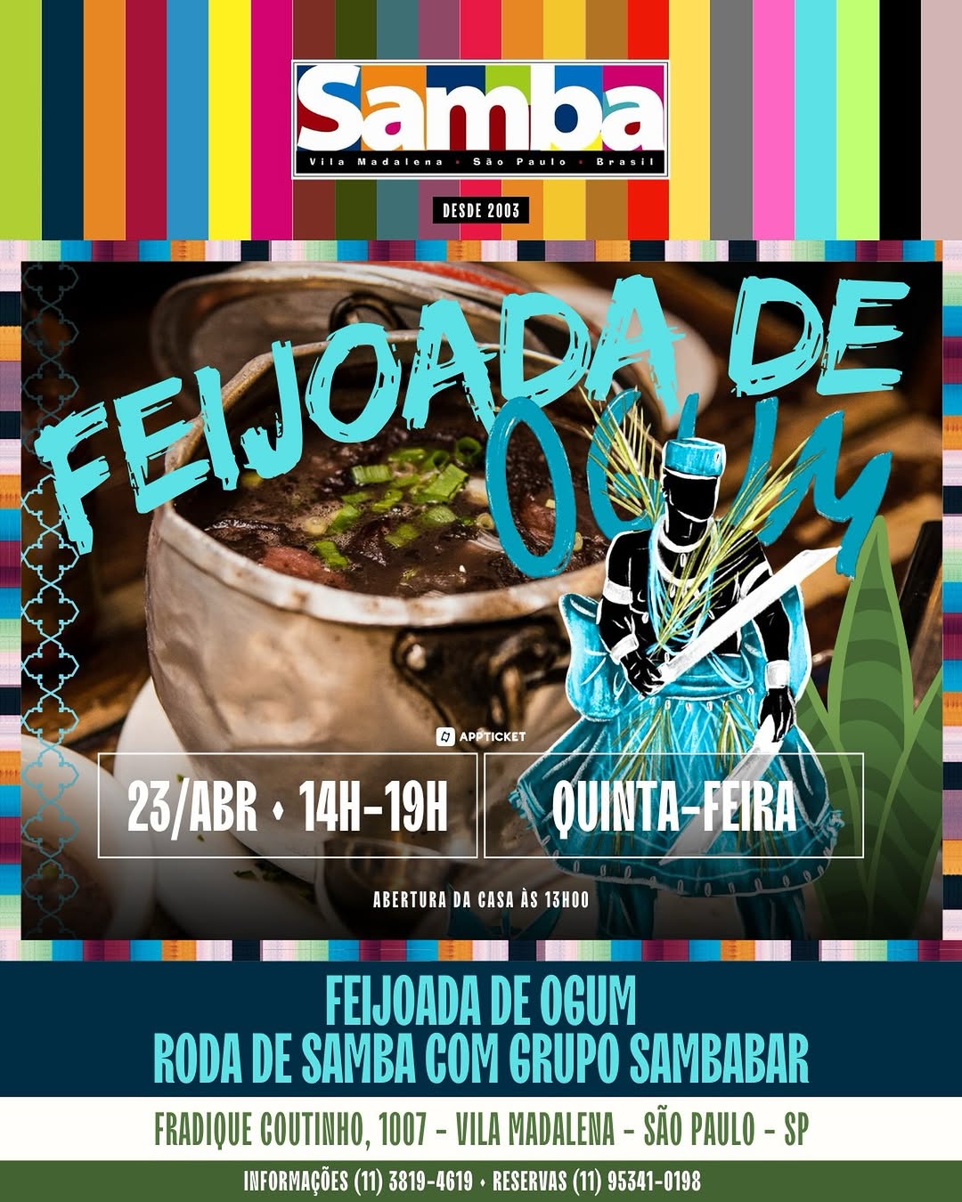 Feijoada de Ogum e Roda de Samba com Grupo Sambabar