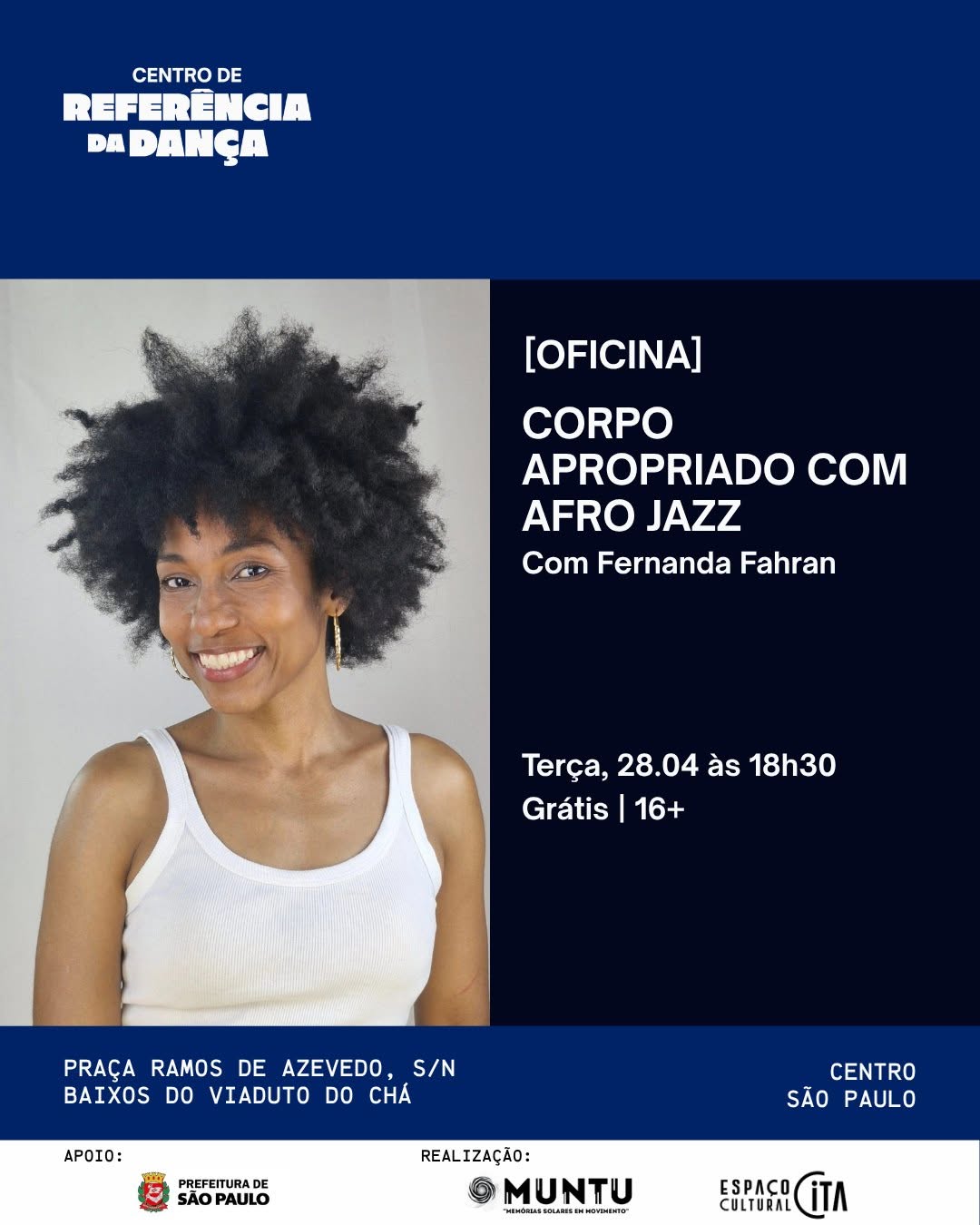 MUNTU • VIVÊNCIA | CORPO APROPRIADO COM AFRO JAZZ com Fernanda Fahran