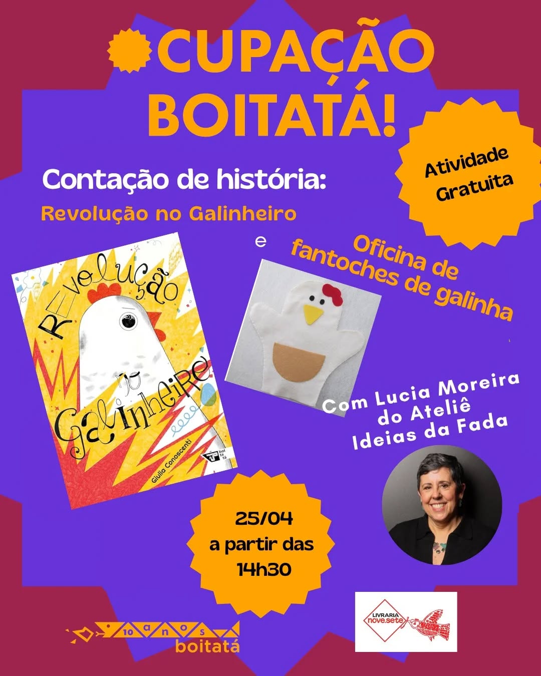 Contação de história: Revolução no Galinheiro e oficina de fantoches de galinha