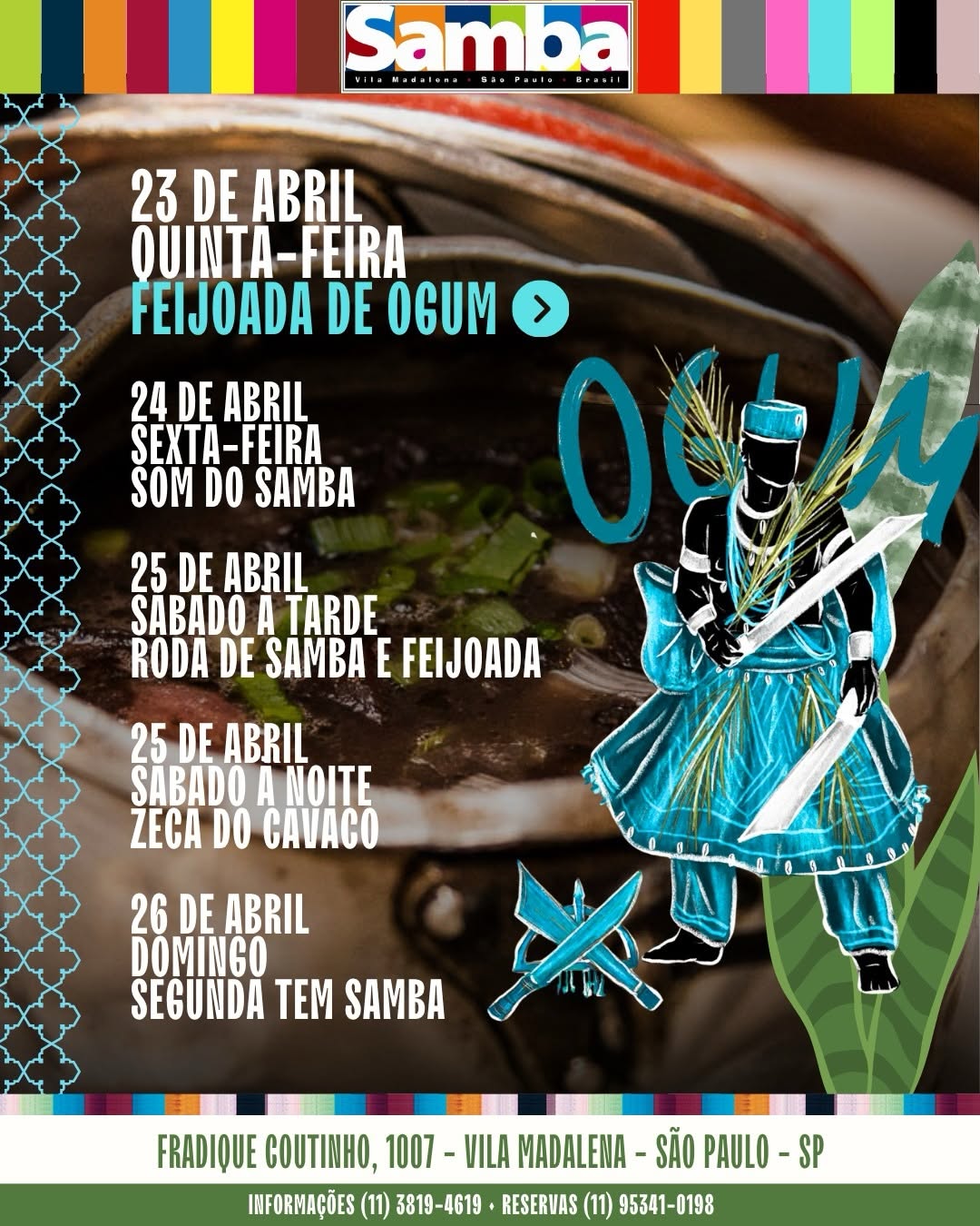 Feijoada de Ogum e Roda de samba com o Grupo Sambabar