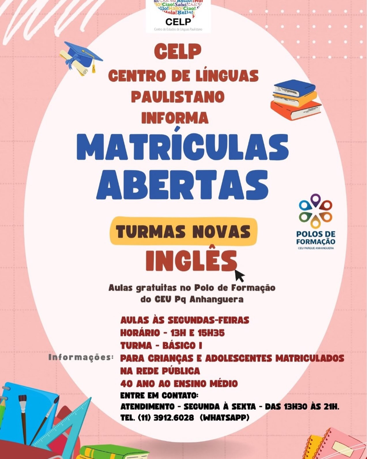 Aulas de Inglês do Programa CELP - Turma I