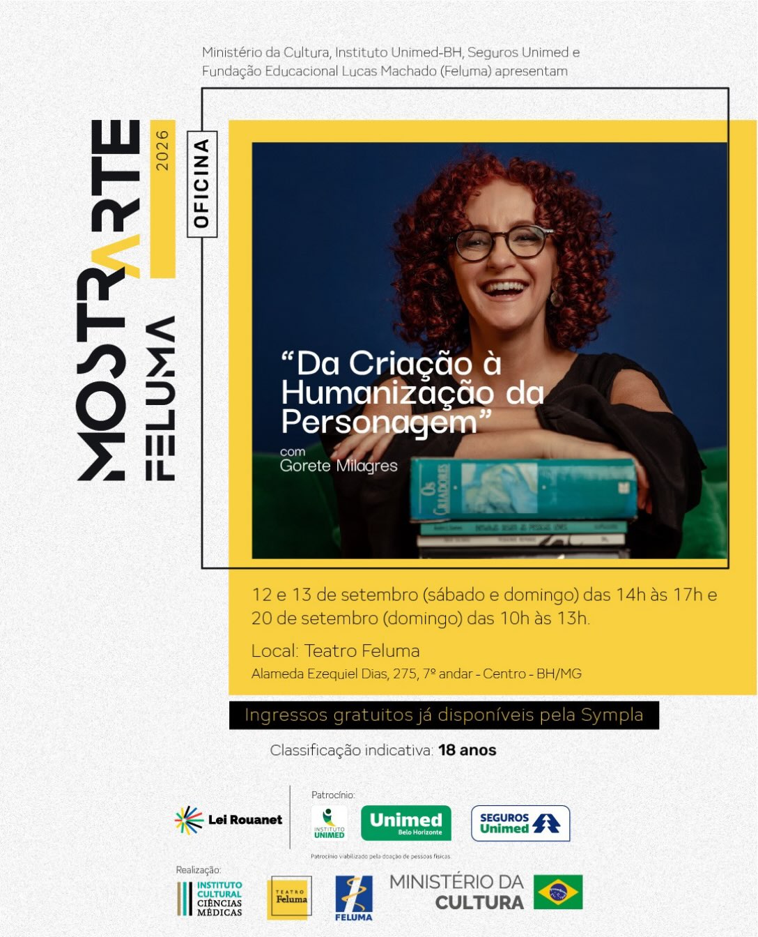 Oficina Da Criação à Humanização da Personagem com Gorete Milagres — Teatro Feluma (Centro Cultural), Centro, Belo Horizonte