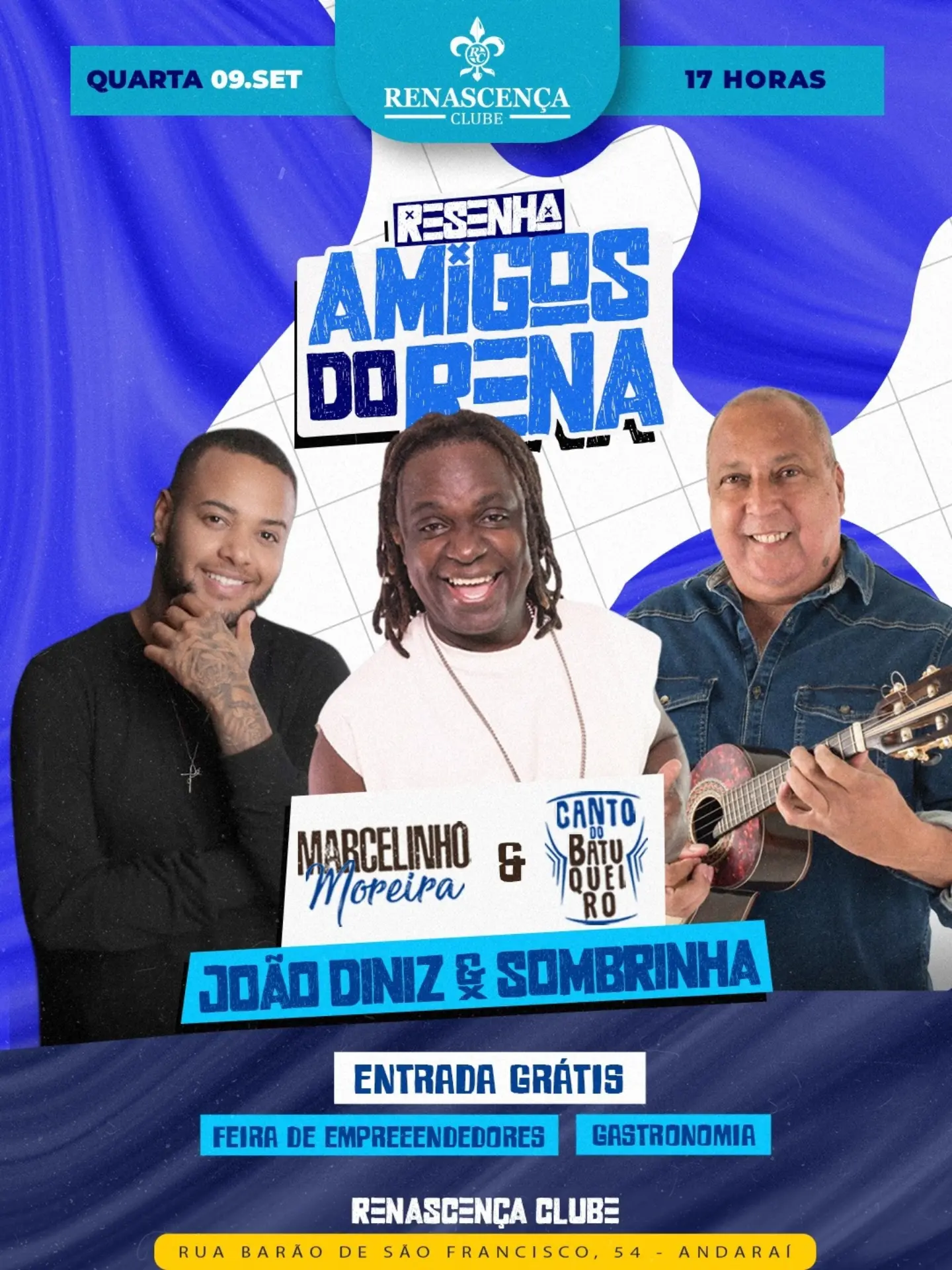 Resenha dos Amigos do Rena com Marcelinho Moreira e Canto do Batuqueiro — Renascença Clube, Andaraí, Rio de Janeiro
