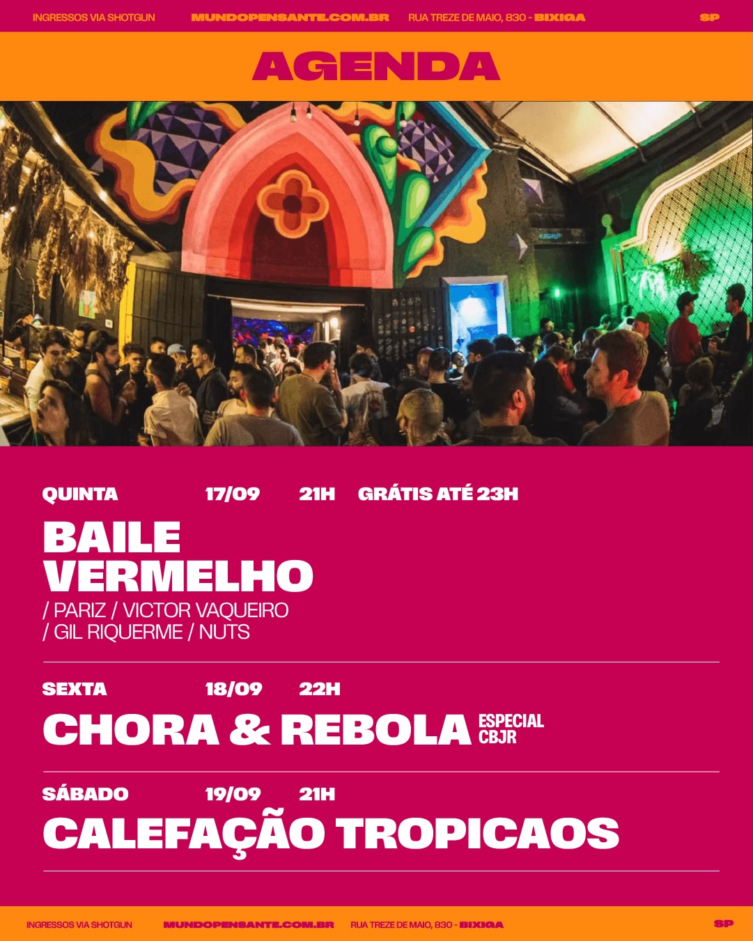 Baile Vermelho + DJ Nuts — Mundo Pensante, Bela Vista, São Paulo