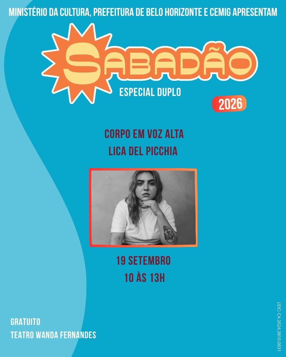 Sabadão Especial - Corpo em Voz Alta com Lica Del Picchia — Galpão Cine Horto, Horto, Belo Horizonte