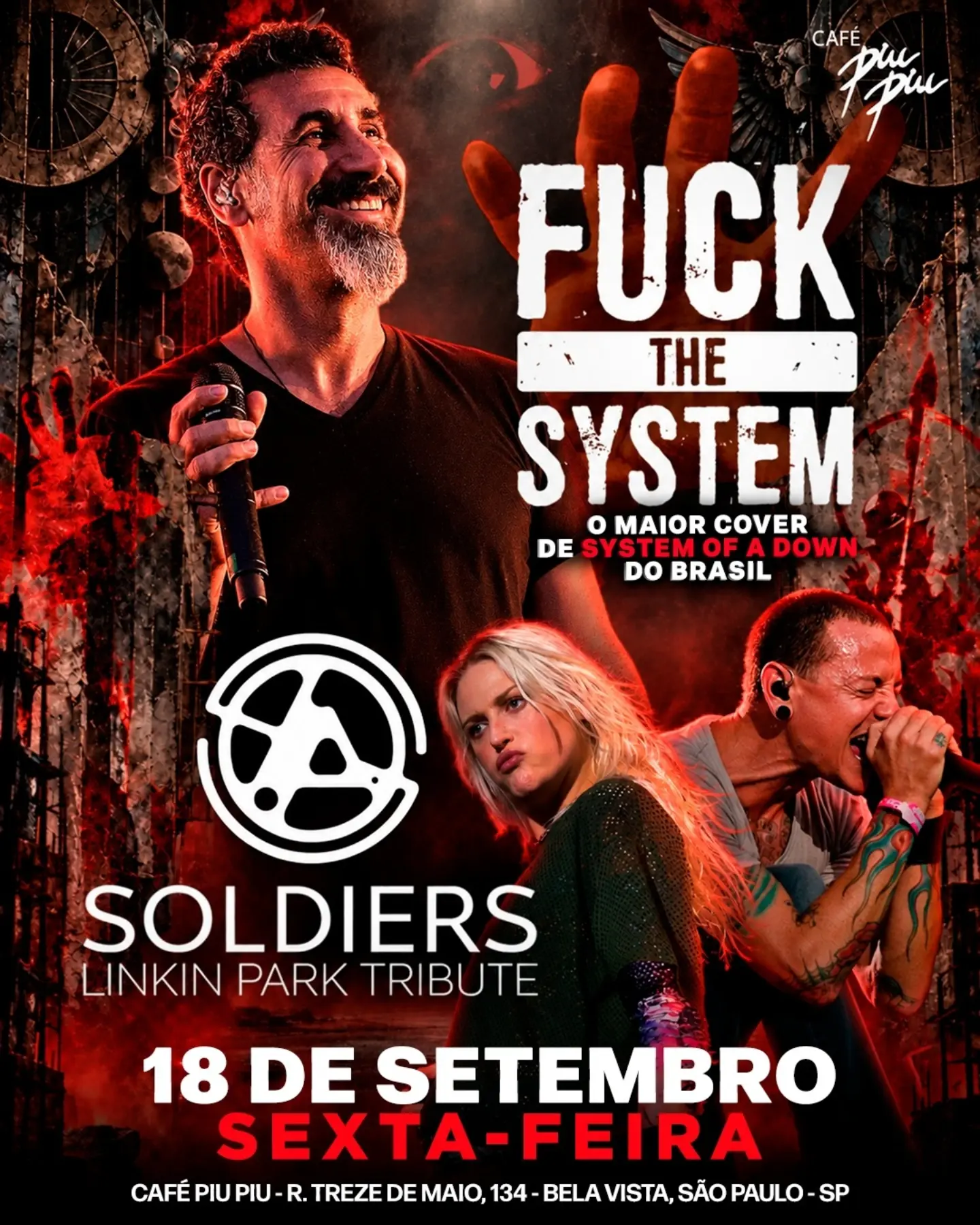 MOSH! - Covers de Linkin Park e System of a Down — Café Piu Piu, Bela Vista, São Paulo