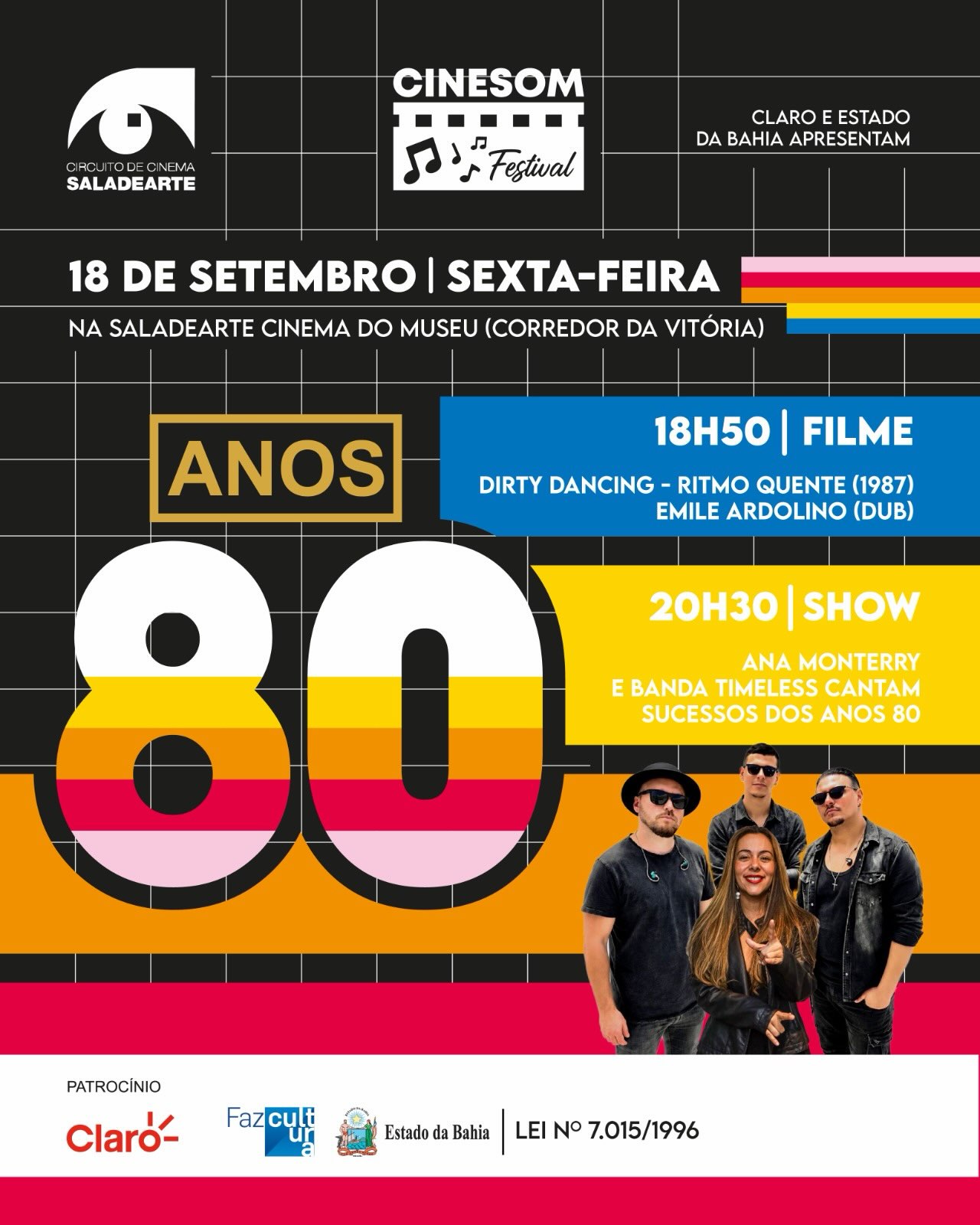 CineSom Anos 80 - Exibição de Dirty Dancing – Ritmo Quente (1987) — Saladearte - Cine Paseo, Itaigara (Shopping Paseo), Salvador