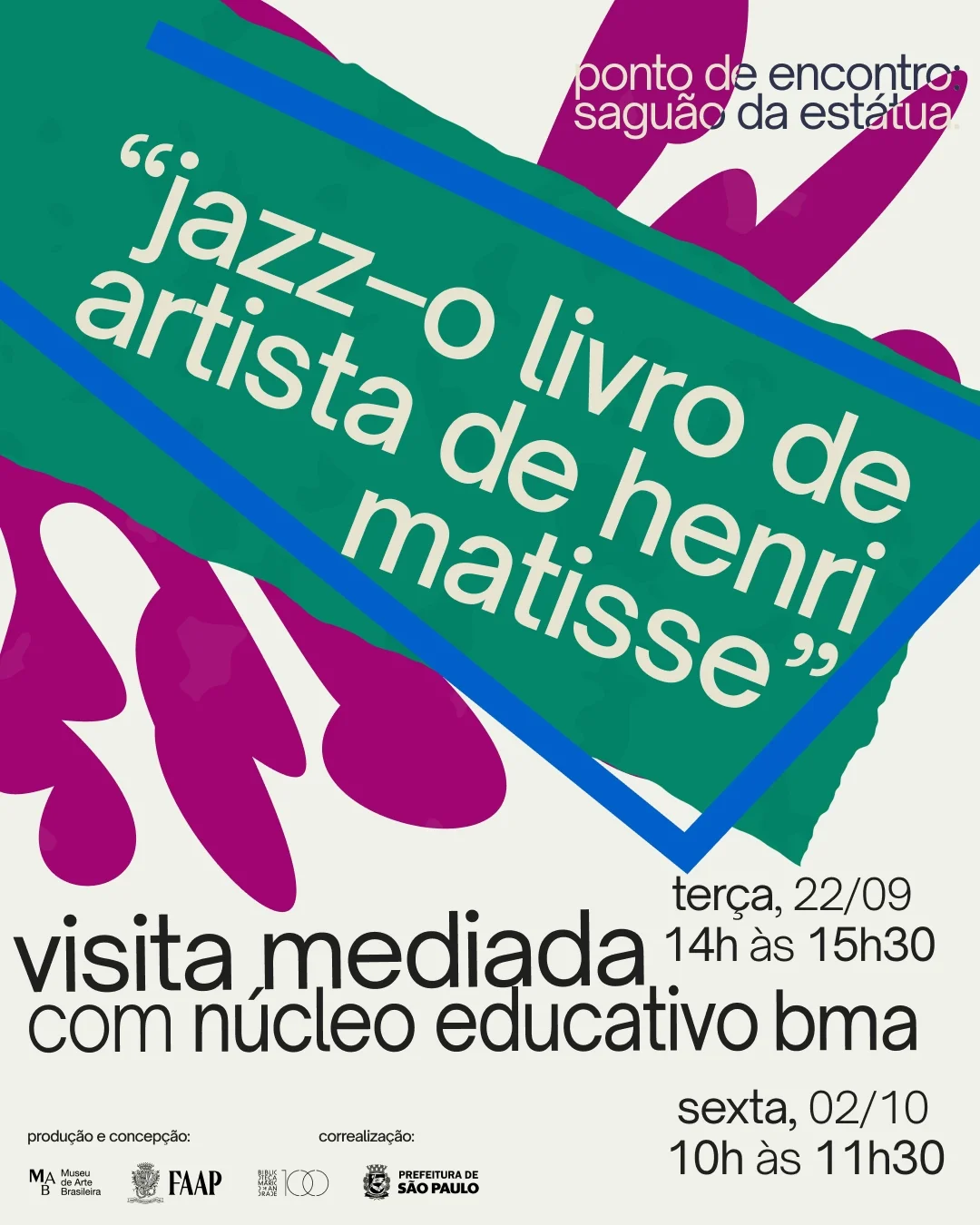 Visita mediada na exposição "Jazz – o livro de artista de Henri Matisse" — Biblioteca Mário de Andrade, República, São Paulo
