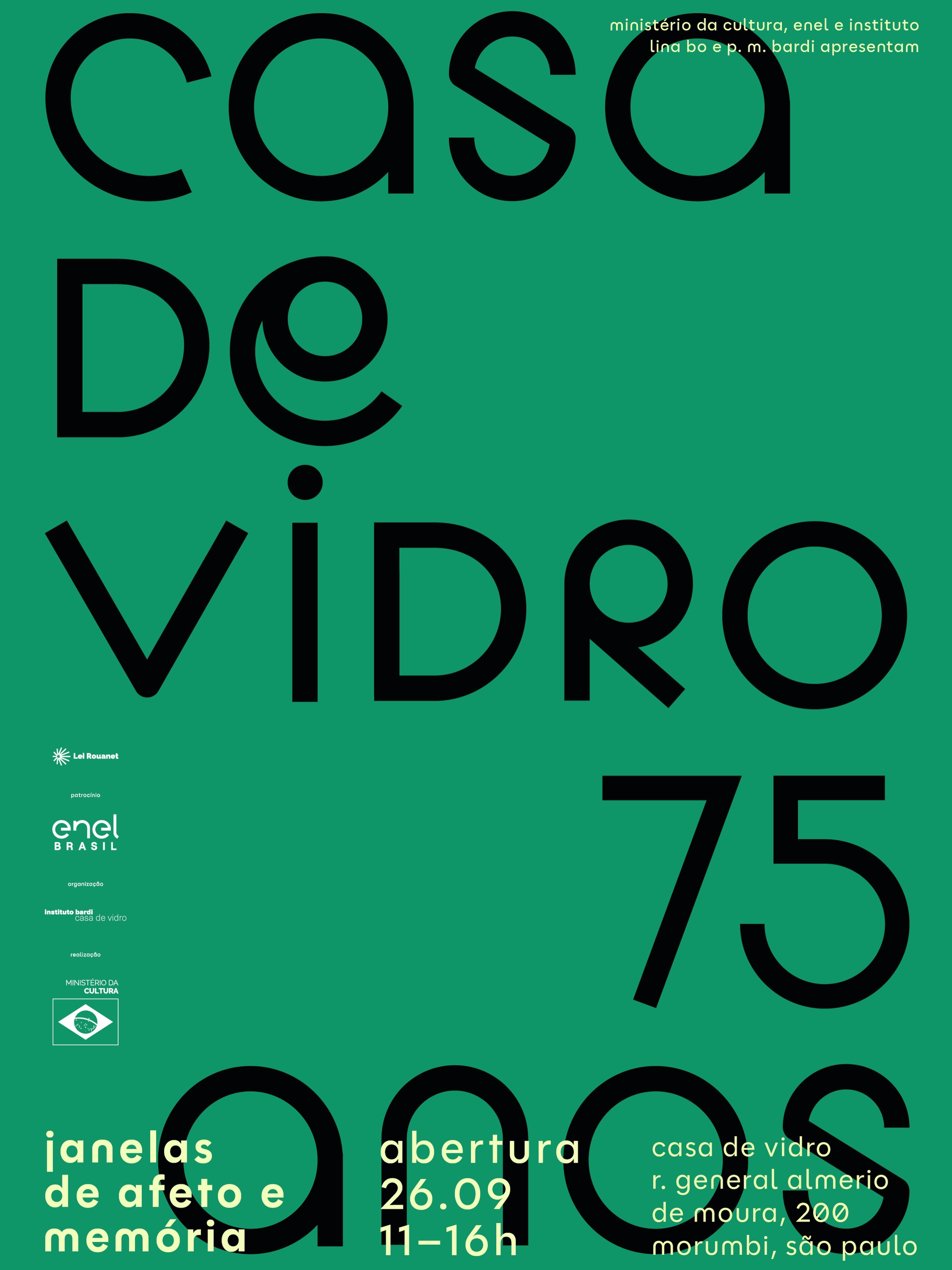 Exposição "Casa de Vidro 75 anos - Janelas de afeto e memória" — Casa de Vidro Lina Bo Bardi, Morumbi, São Paulo