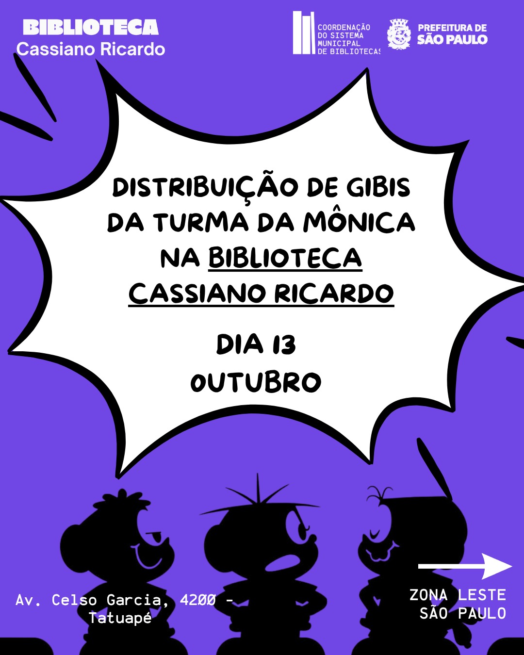 Distribuição Grátis de Gibis da Turma da Mônica — Biblioteca Cassiano Ricardo, Tatuapé, São Paulo