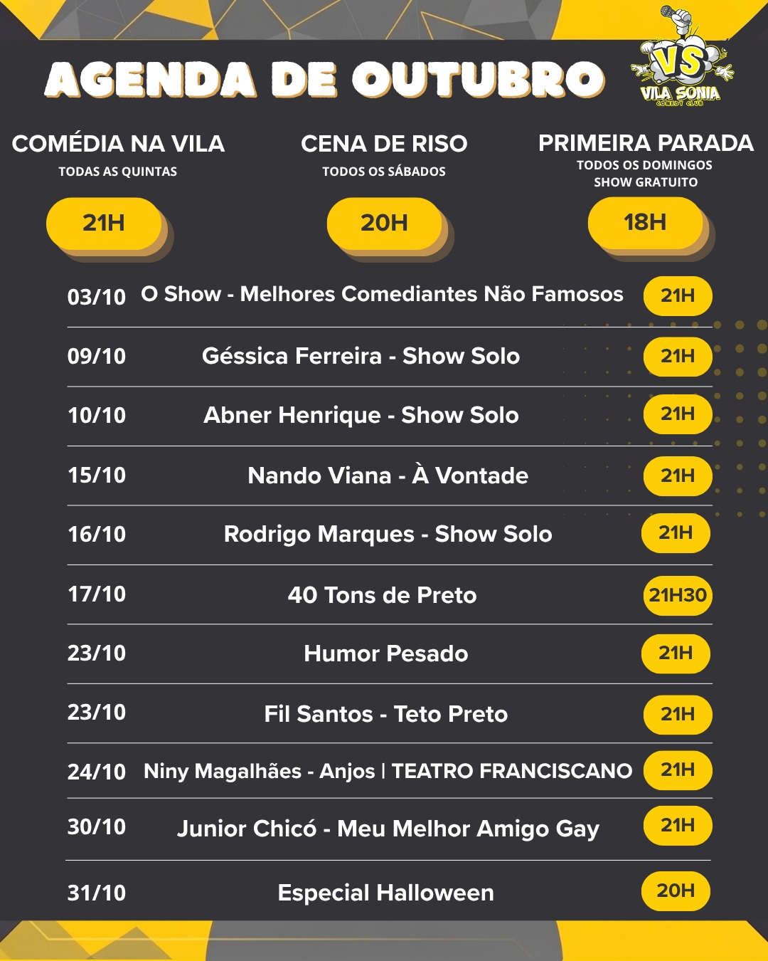 Especial Halloween — Vila Sonia Comedy Club, Vila Sônia, São Paulo