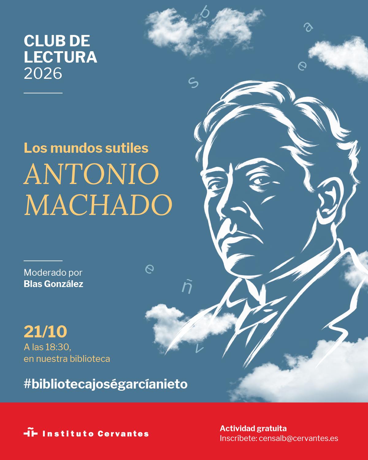Clube de Leitura: Antonio Machado — Biblioteca José García Nieto (Inst. Cervantes), Salvador