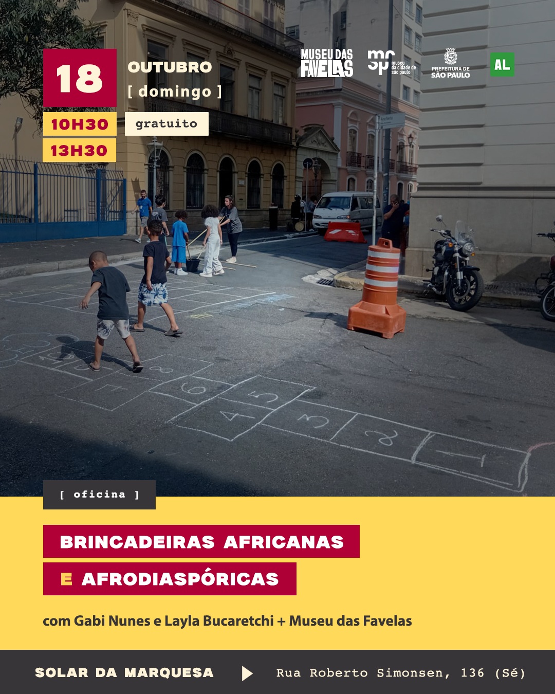 Brincadeiras Africanas e Afrodiaspóricas — Museu da Cidade, Sé, São Paulo