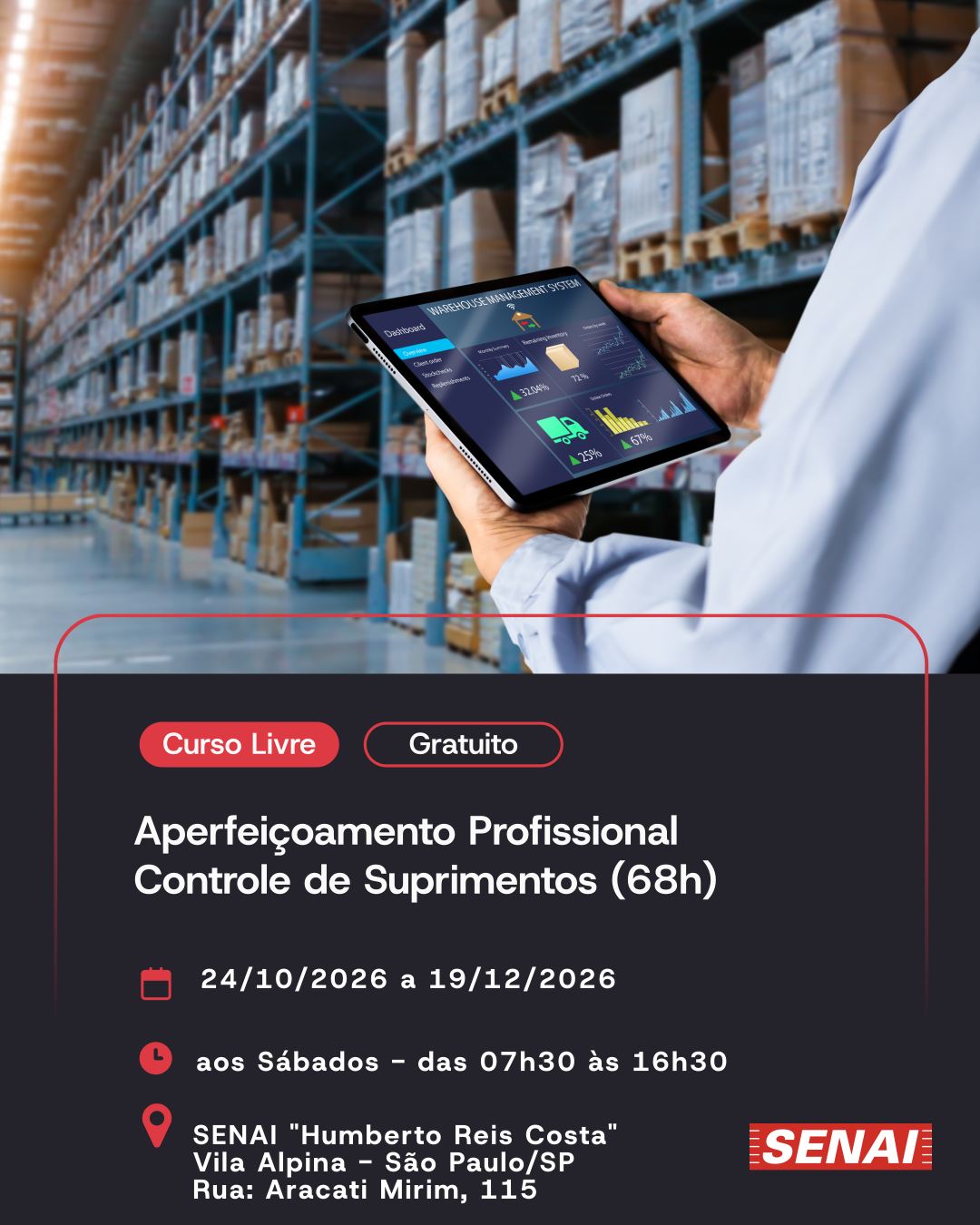 SEBRAE - Controle de Suprimentos — SENAI Vila Alpina, Ipiranga, São Paulo