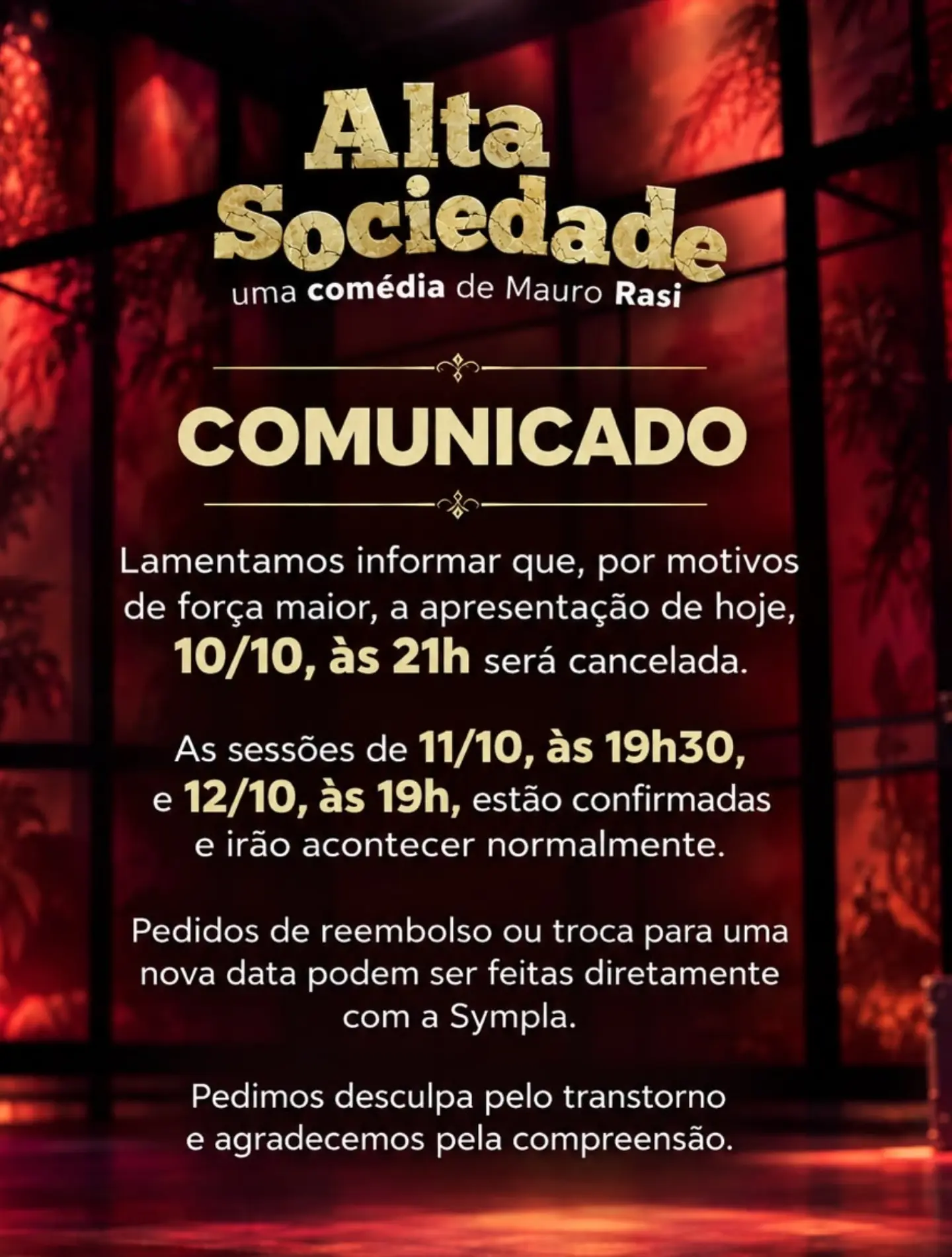 Alta Sociedade — Teatro Vannucci, Rio de Janeiro