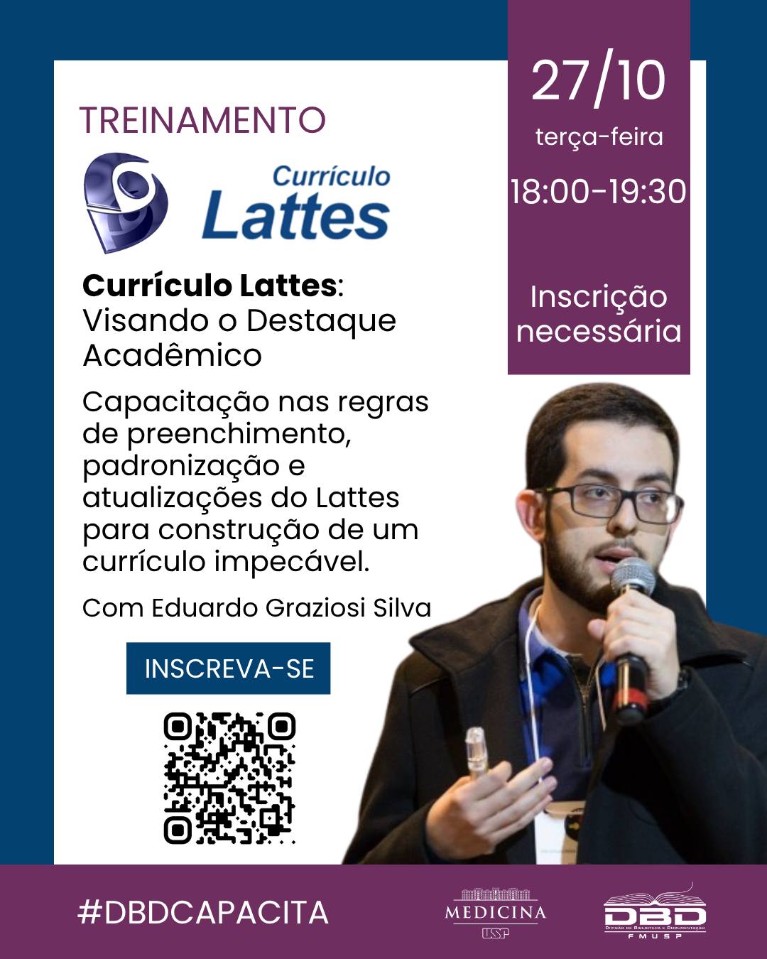 Treinamento Currículo Lattes — Biblioteca da Faculdade de Medicina da USP, Pinheiros, São Paulo