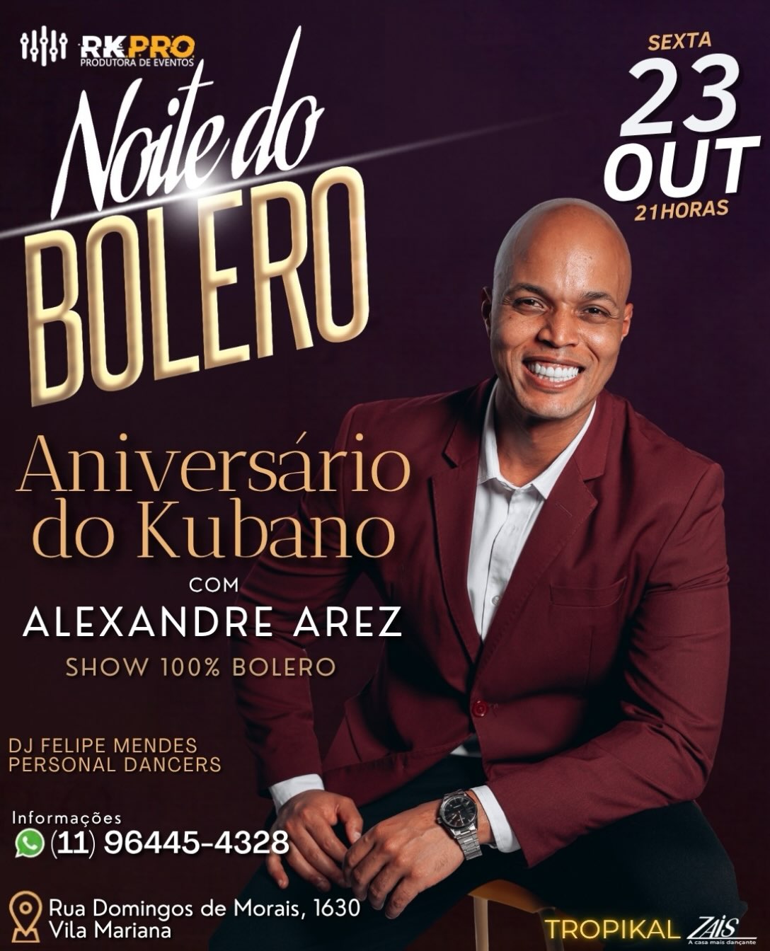 Aniversário do Kubano na Noite do Bolero - Alexandre Arez