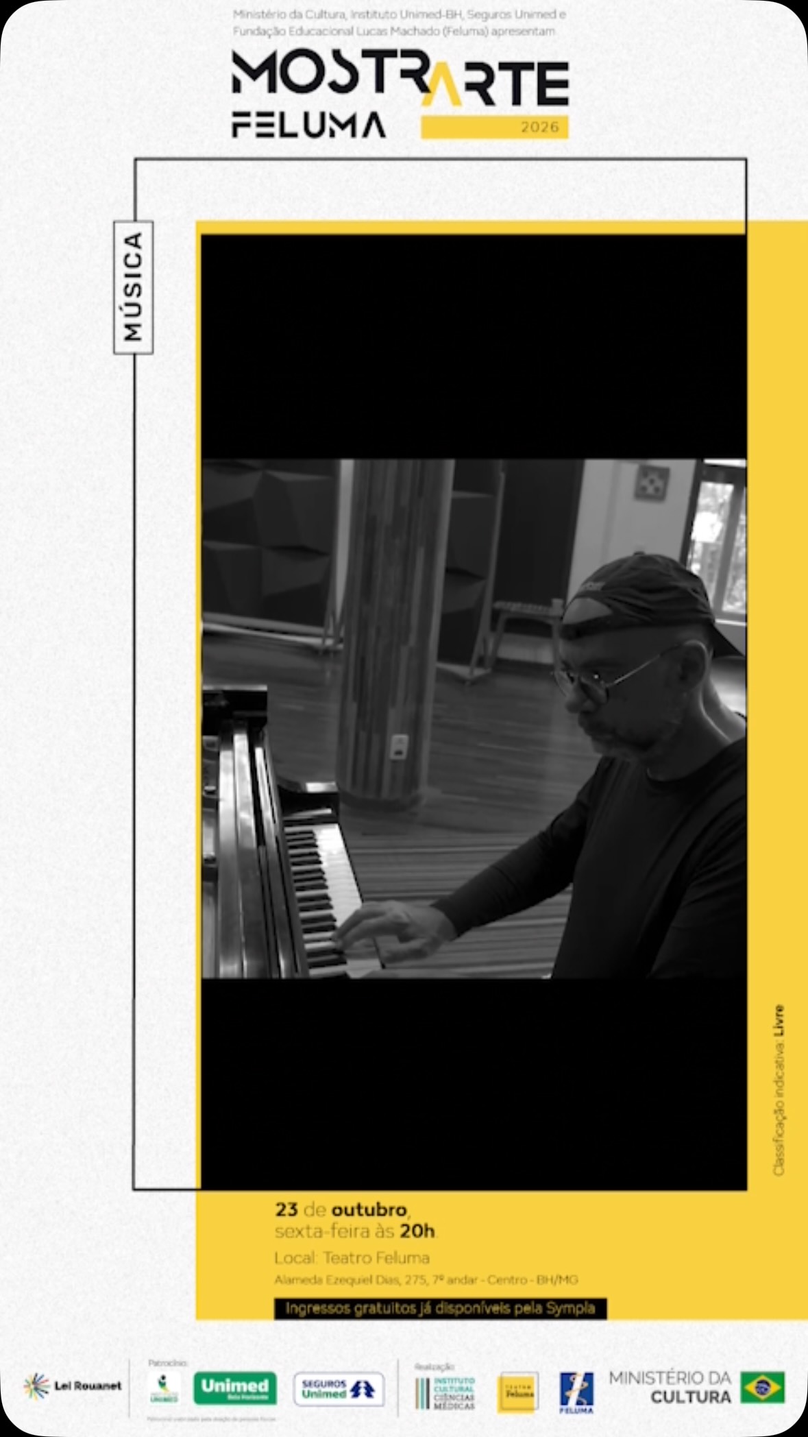MostrArte Feluma: Concerto CHIAROSCURO com Paulo Braga — Teatro Feluma (Centro Cultural), Centro, Belo Horizonte