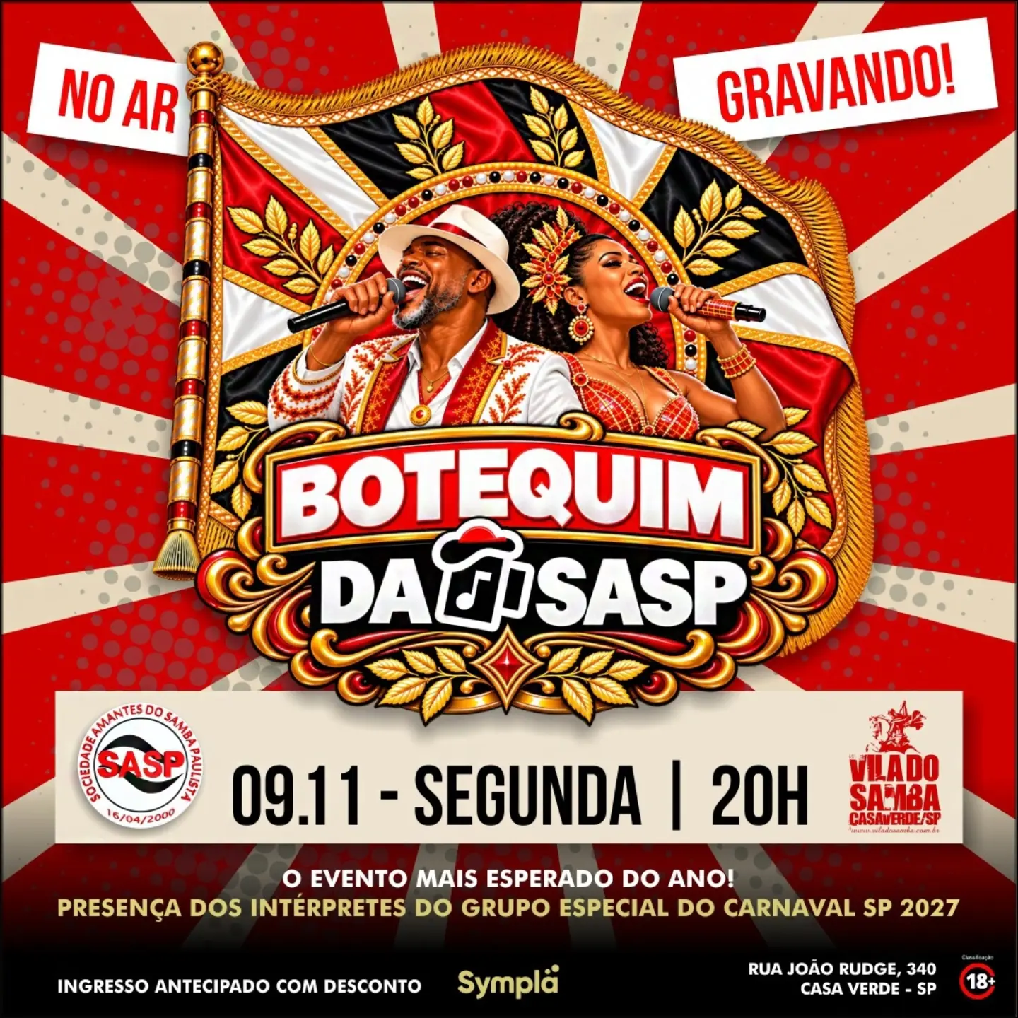 Botequim da SASP no Vila do Samba - Gravação Especial Carnaval 2027