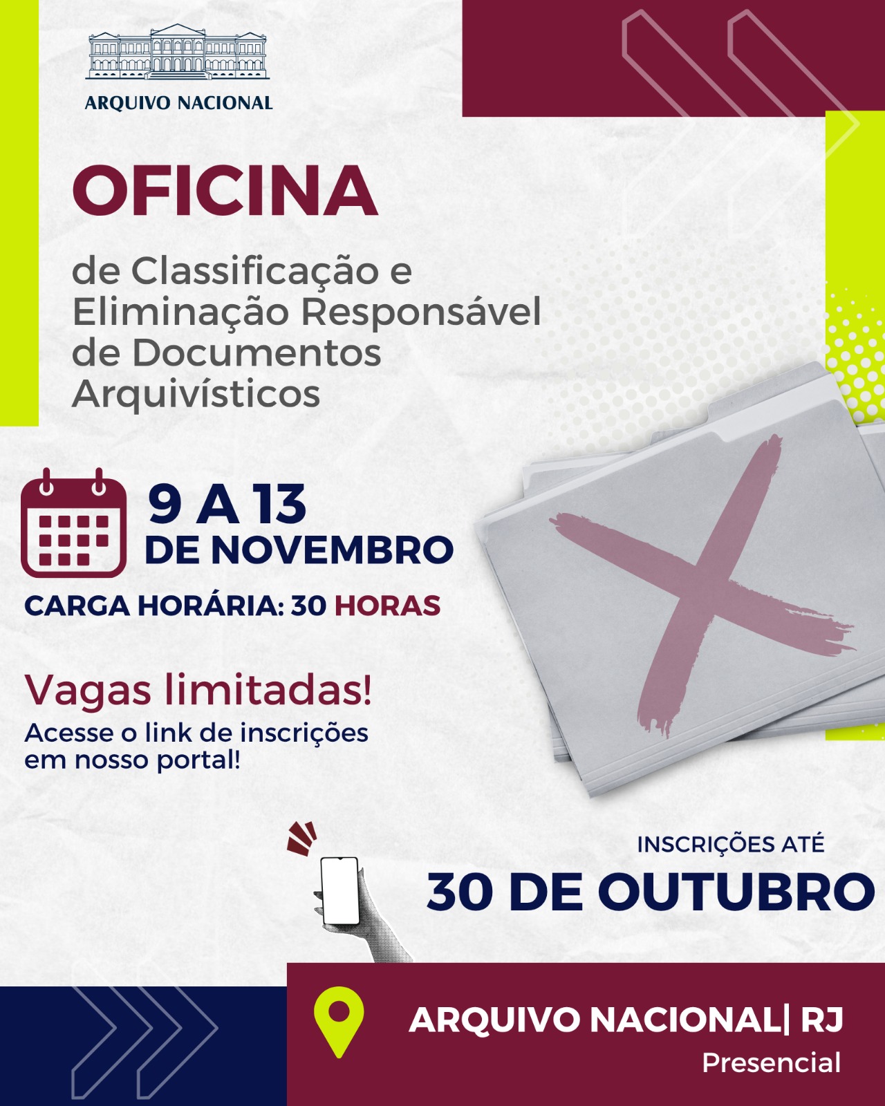 Oficina de Classificação e Eliminação Responsável de Documentos Arquivísticos — Arquivo Nacional, Centro, Rio de Janeiro