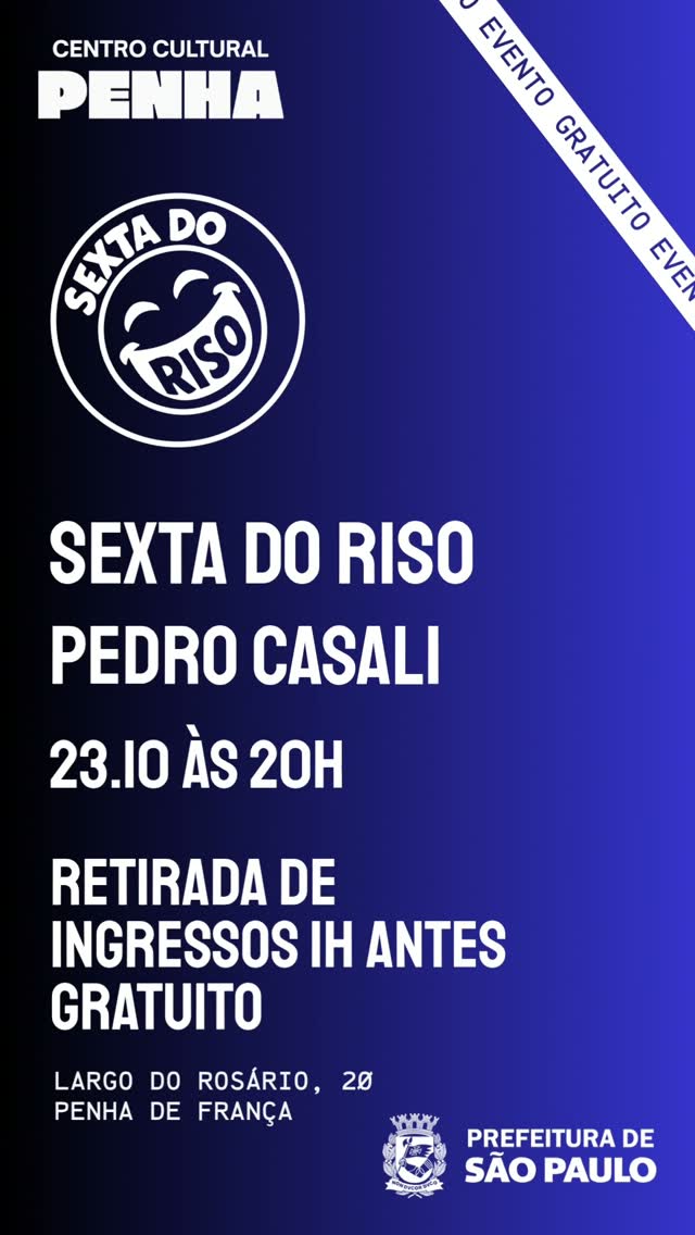 Sexta do Riso com Pedro Casali — Centro Cultural Penha, Penha, São Paulo