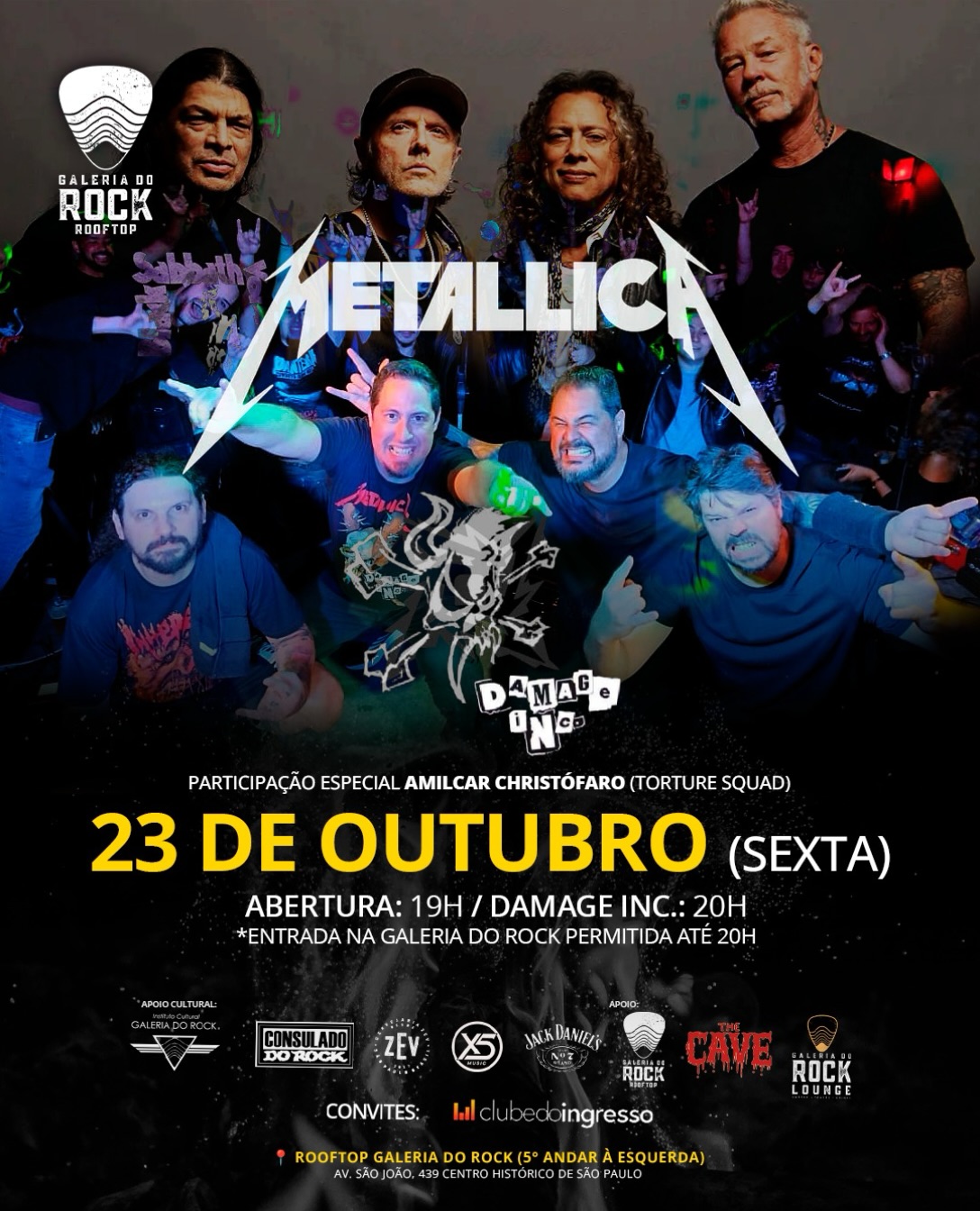 METALLICA NO ROOFTOP GALERIA DO ROCK
