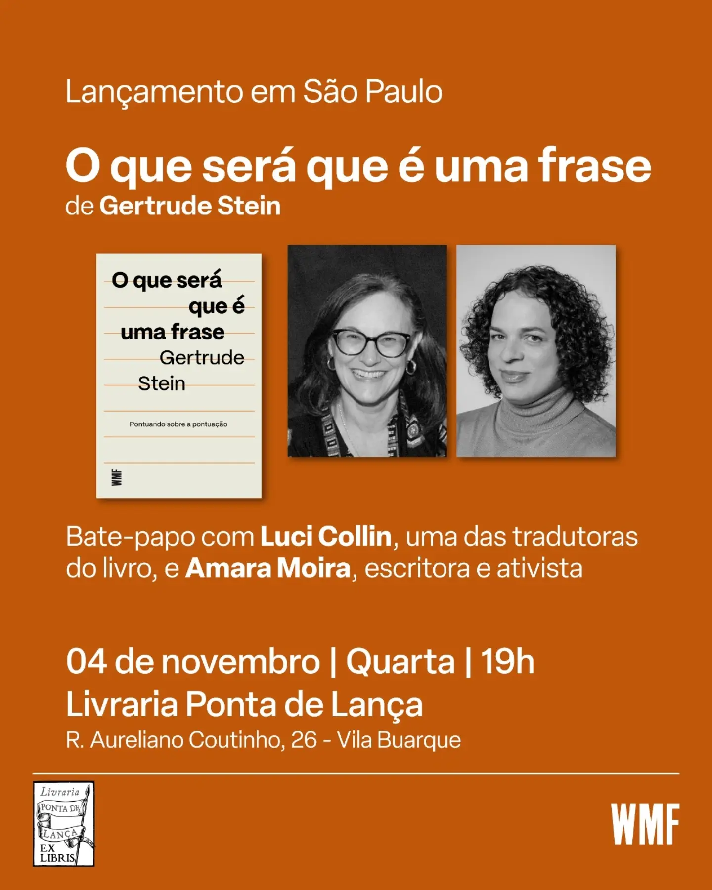 Lançamento: O que será que é uma frase? - Gertrude Stein