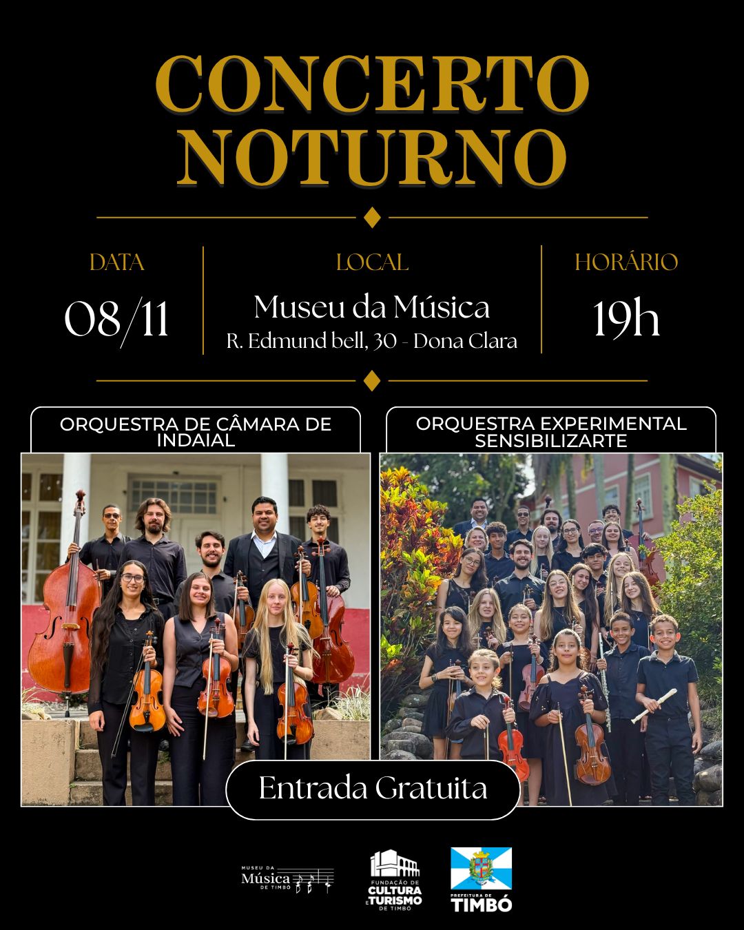 Concerto da Orquestra de Câmara de Indaial e Orquestra Experimental SensibilizArte — Museu da Imagem e do Som do PR, Centro, Curitiba