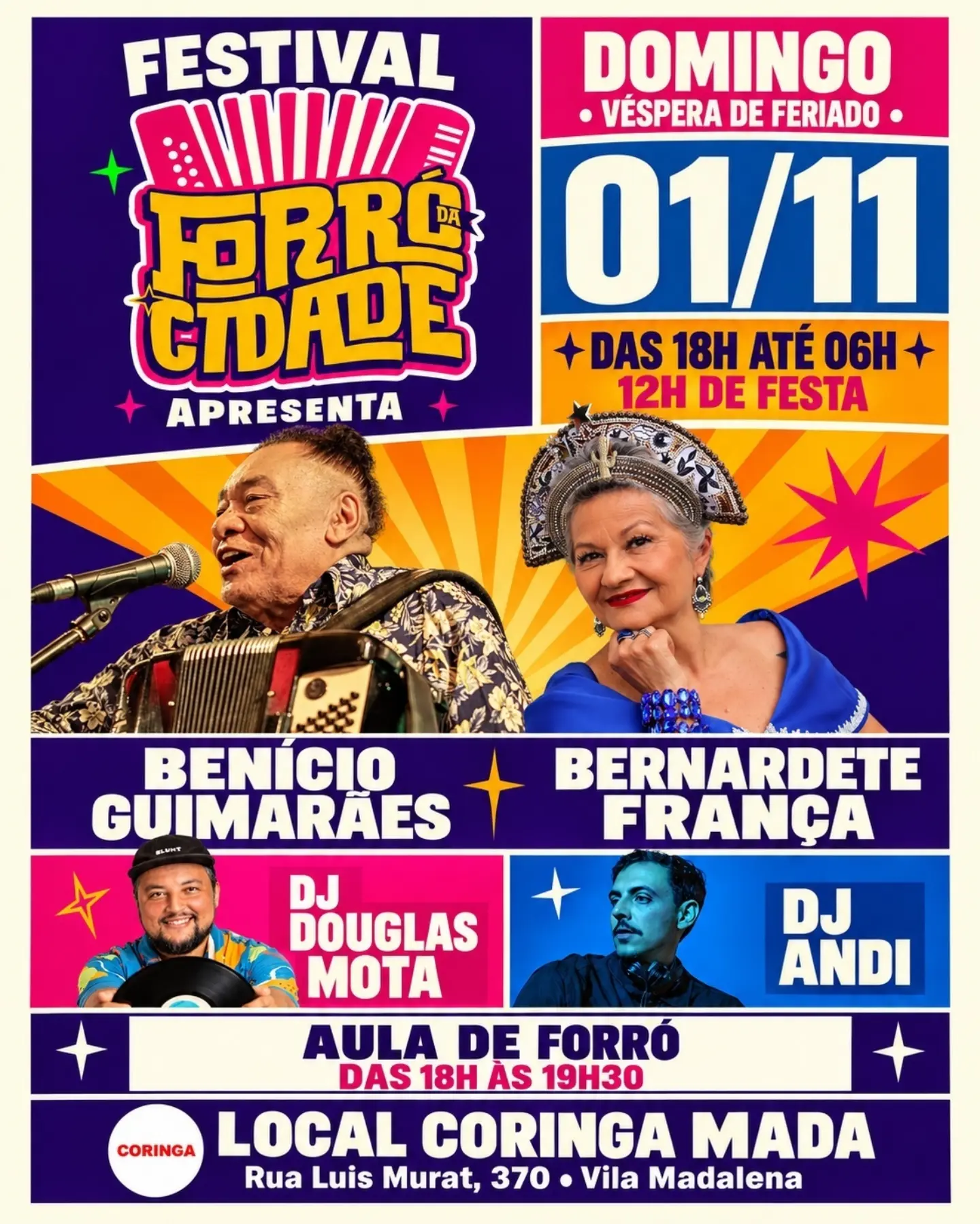 Festival Forró da Cidade - Benício Guimarães e Bernardete França — Coringa, Pinheiros, São Paulo