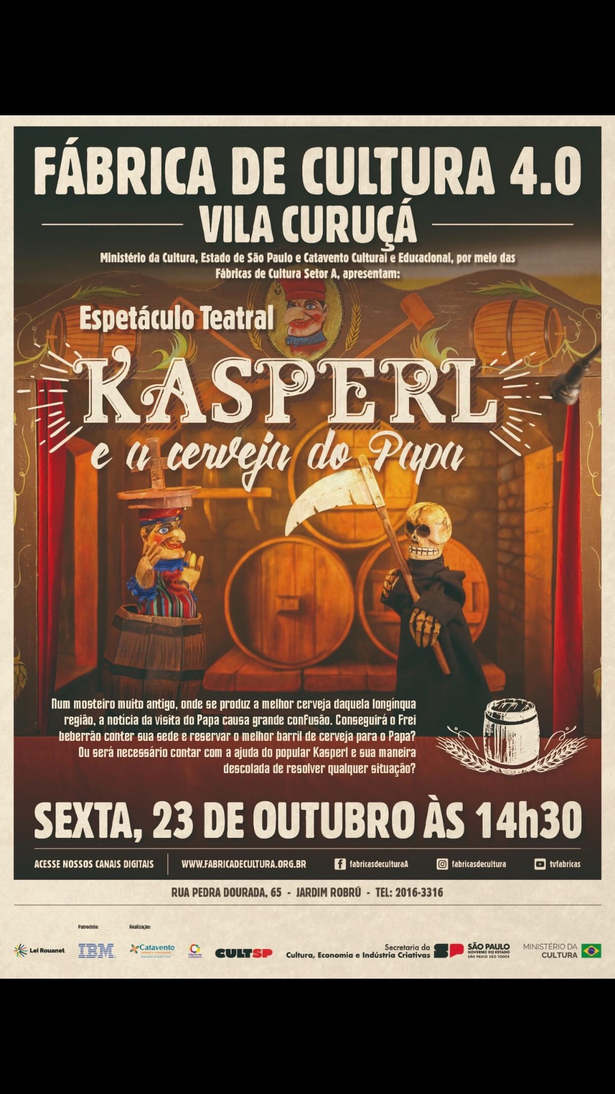 Kasperl e a Cerveja do Papa — Fabrica de Cultura Vila Curuçá