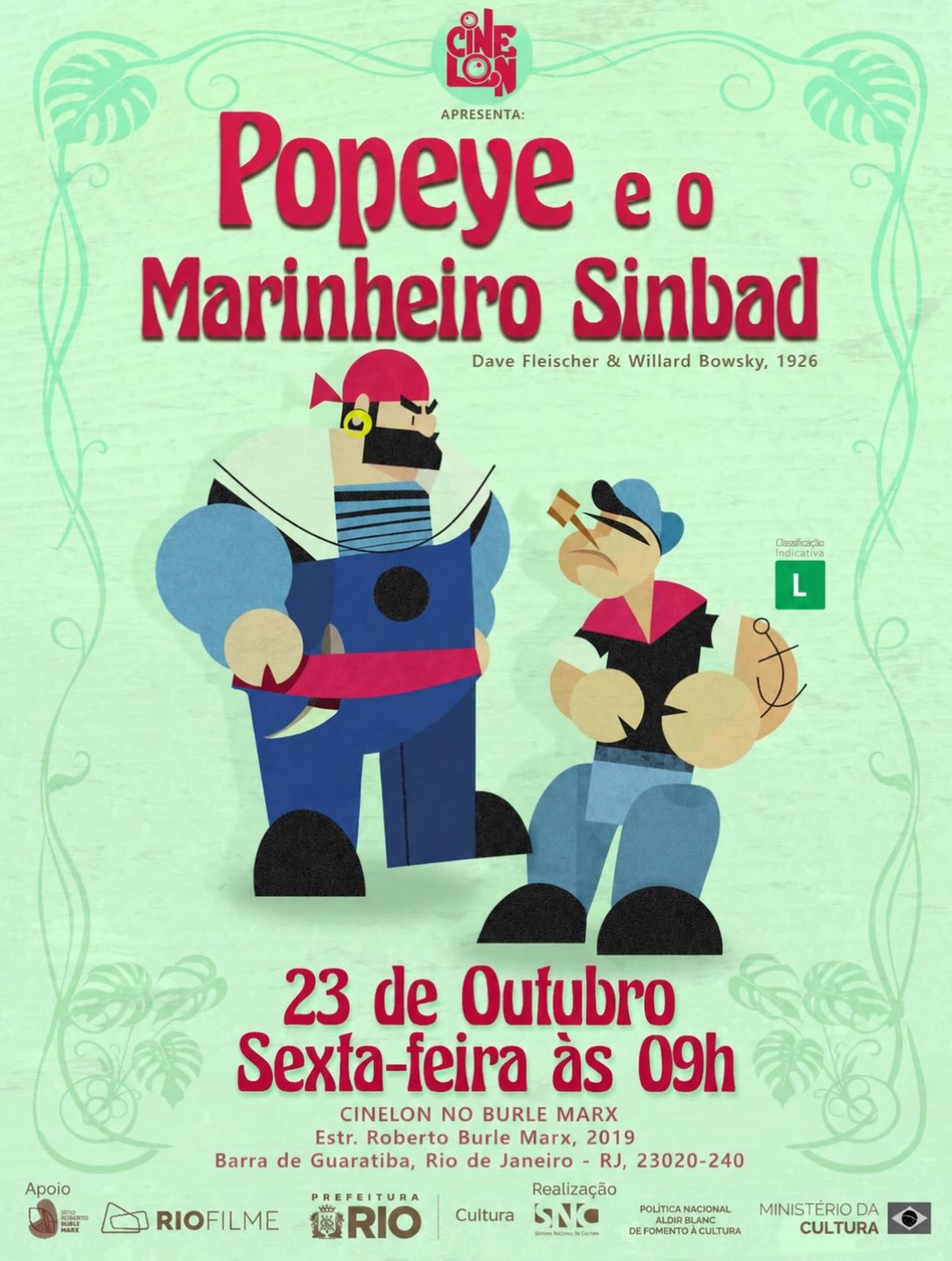Cinelon no Sítio Roberto Burle Marx - Popeye e o Marinheiro Sinbad