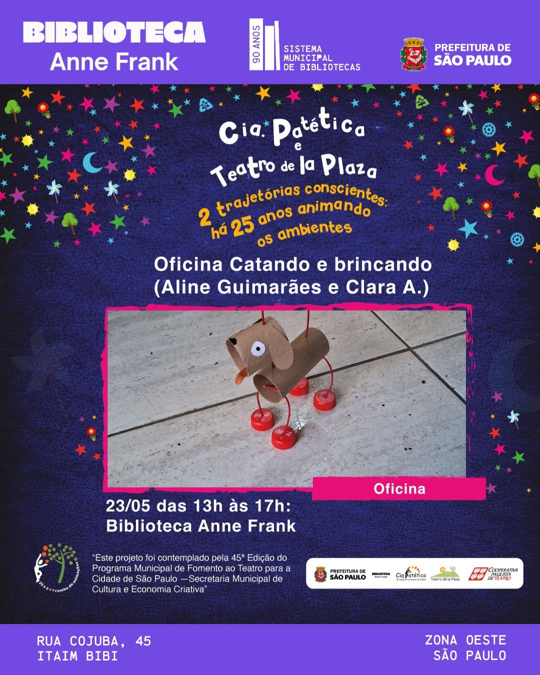OFICINA CATANDO E BRINCANDO — Biblioteca Anne Frank, Itaim Bibi, São Paulo