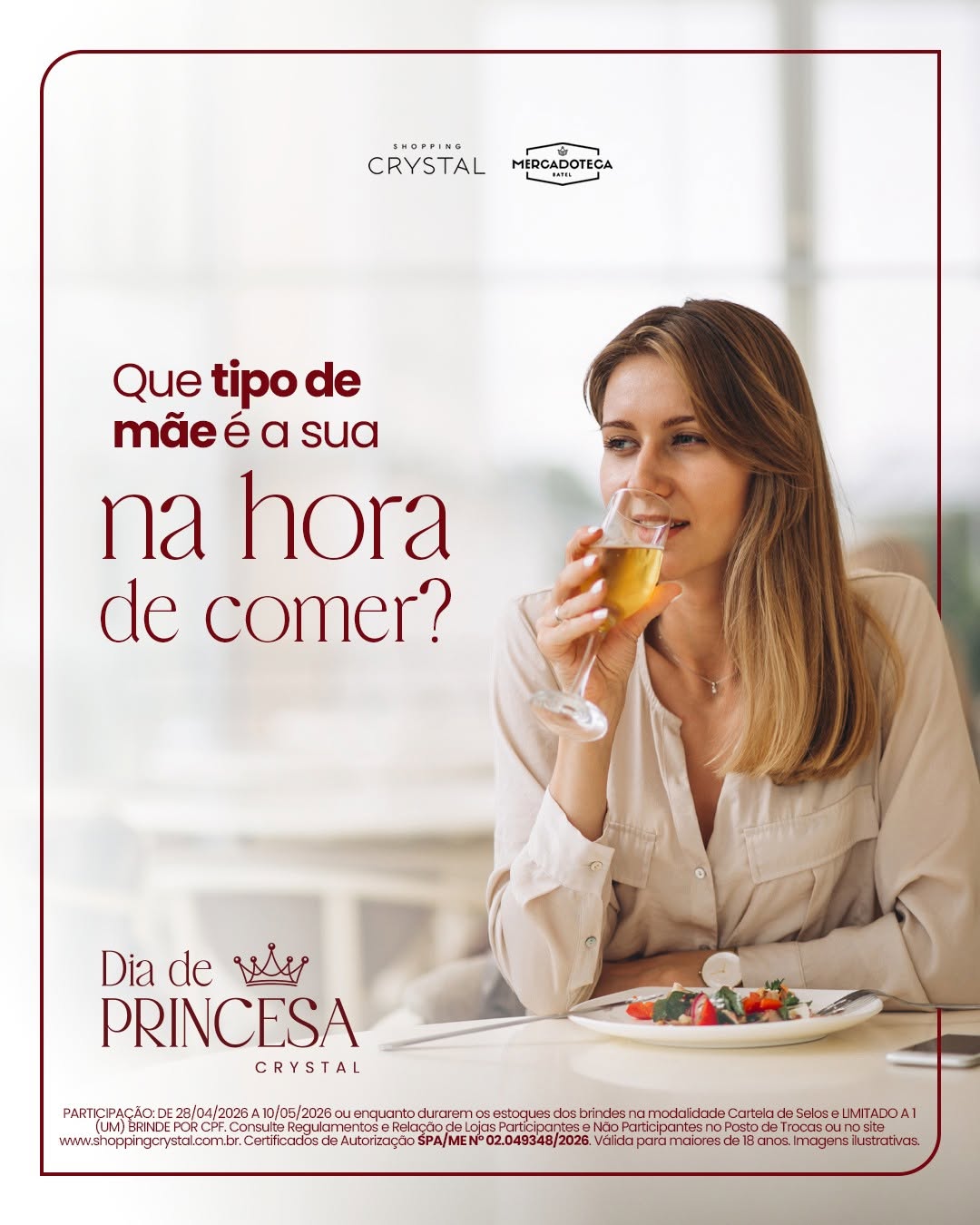 Promoção Dia das Mães Shopping Crystal e Mercadoteca