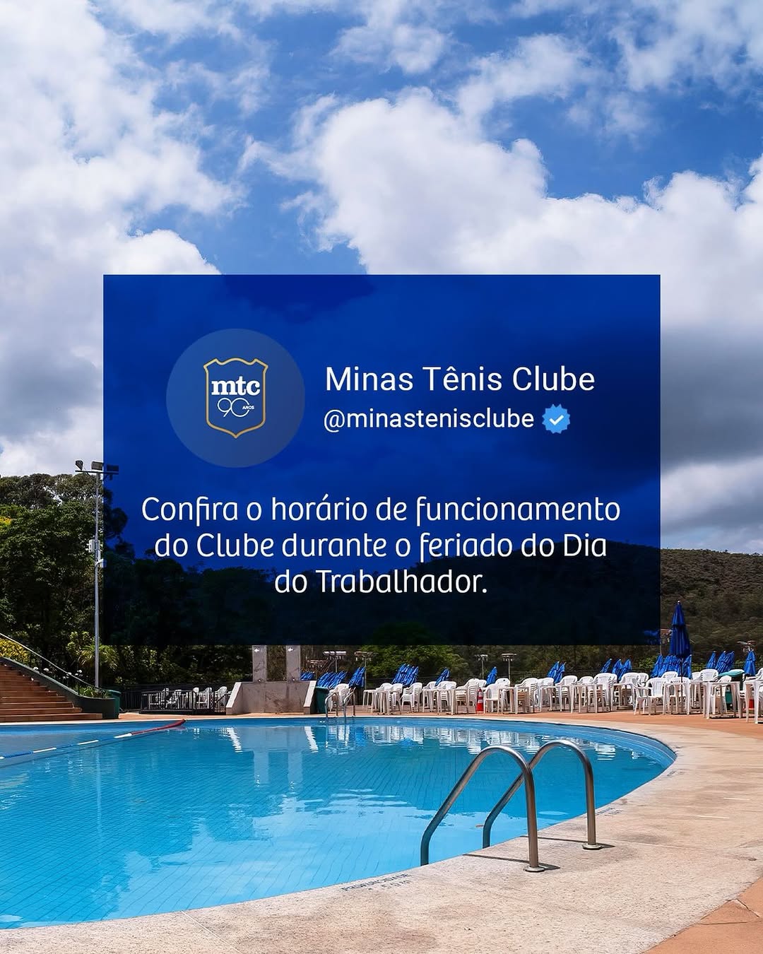 Horário de funcionamento do Clube - Feriado do Dia do Trabalhador