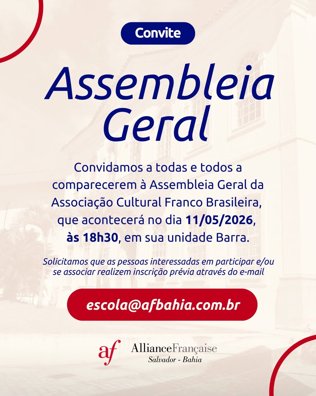 Assembleia Geral da Associação Cultural Franco Brasileira