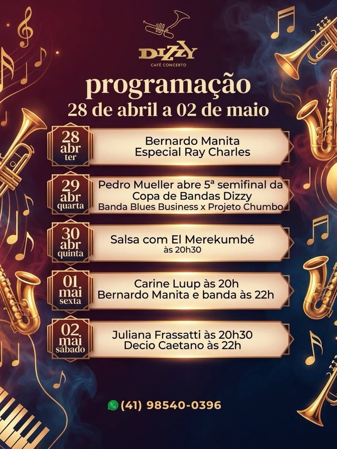 Programação Dizzy Café Concerto