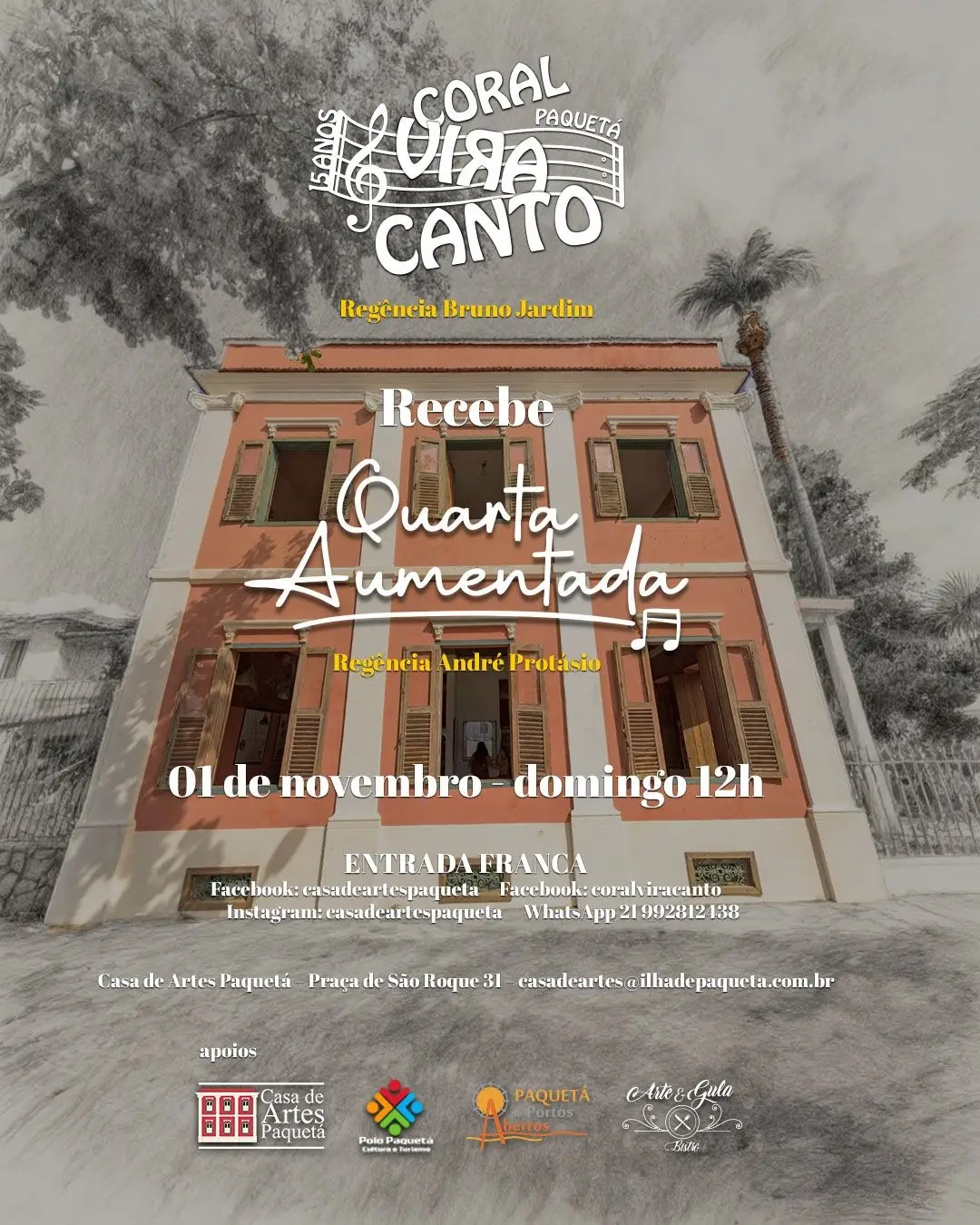 Encontro de Corais: Coral ViraCanto recebe Quarta Aumentada — Ilha de Paquetá (Casa de Artes), Rio de Janeiro